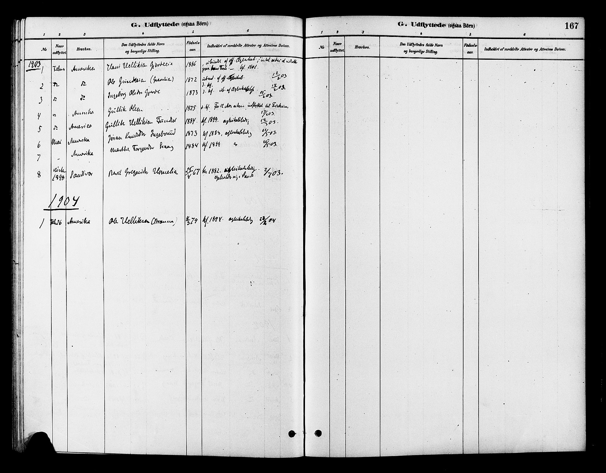 Flesberg kirkebøker, SAKO/A-18/F/Fc/L0001: Parish register (official) no. III 1, 1879-1905, p. 167