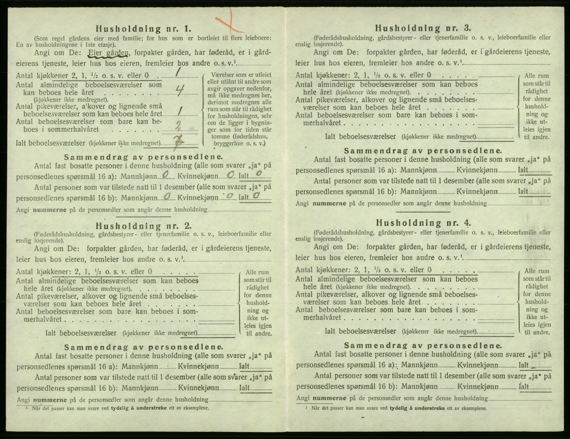 SAB, 1920 census for Fitjar, 1920, p. 417