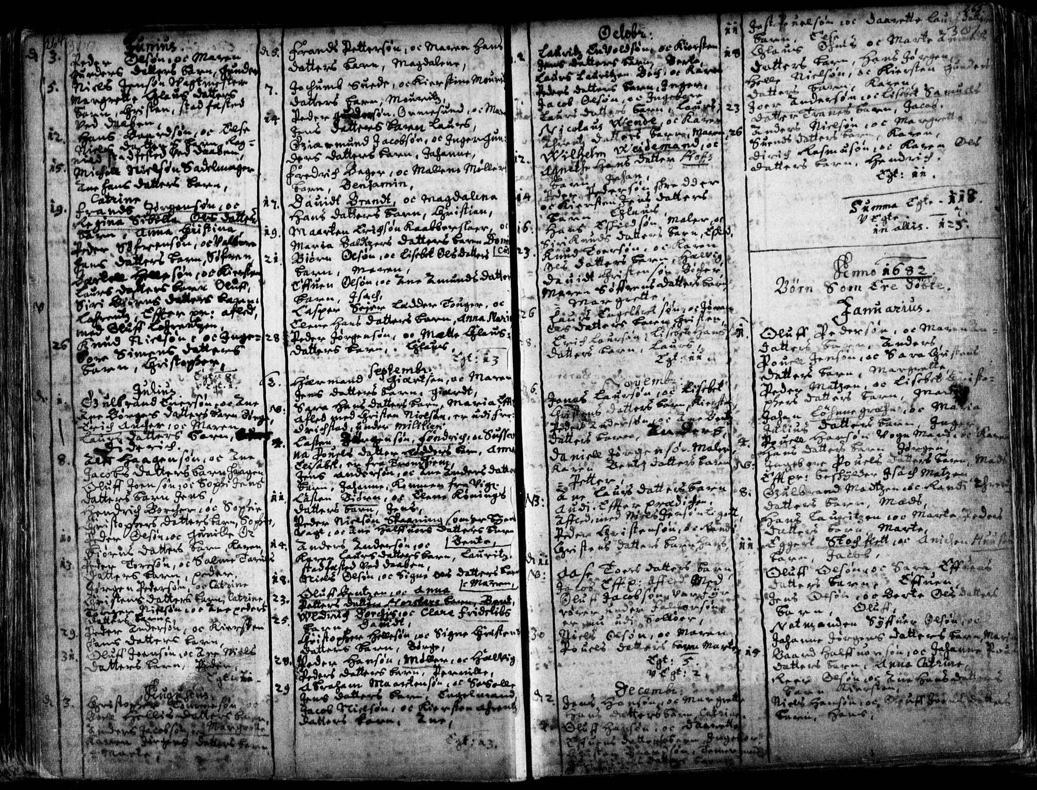 Oslo domkirke Kirkebøker, SAO/A-10752/F/Fa/L0001: Parish register (official) no. 1, 1648-1704, p. 264-265