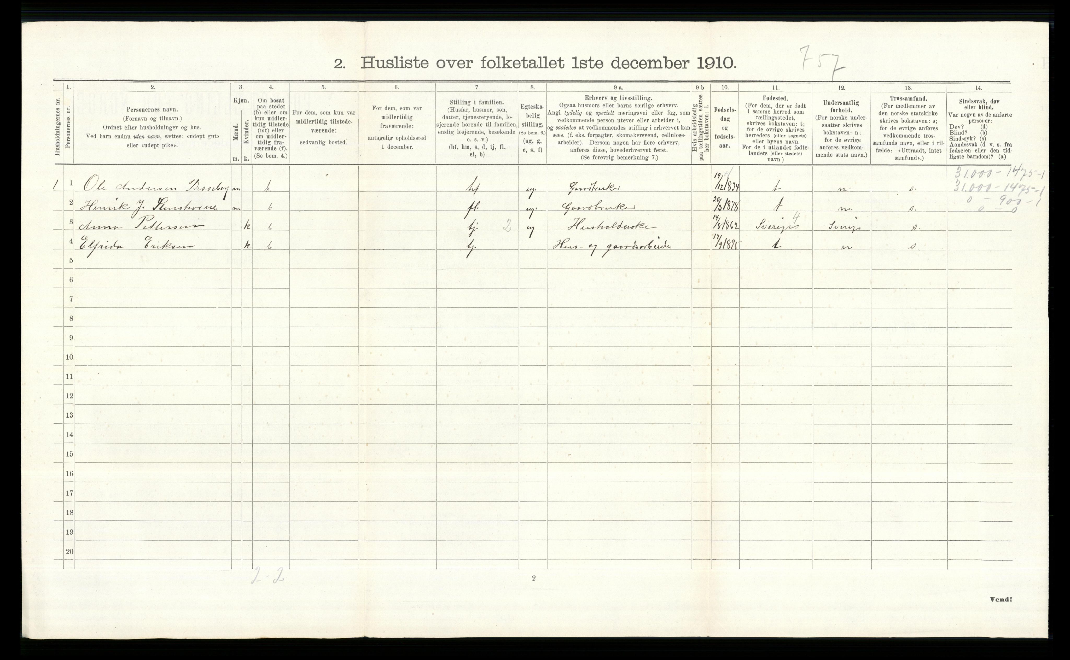 RA, 1910 census for Øvre Eiker, 1910, p. 354