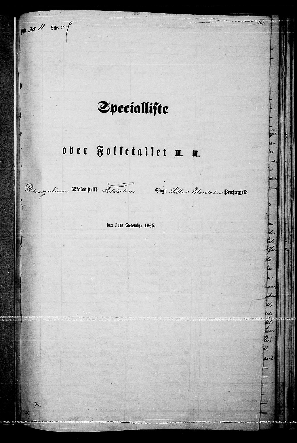 RA, 1865 census for Lille Elvedalen, 1865, p. 131