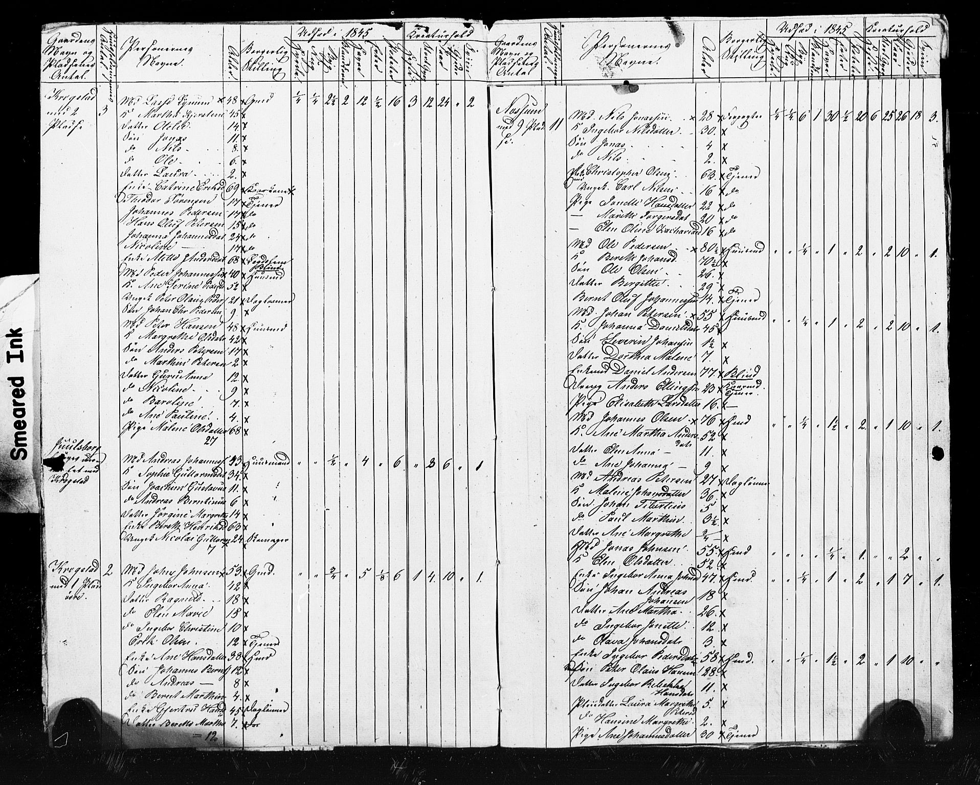 , Census 1845 for Skogn, 1845, p. 36