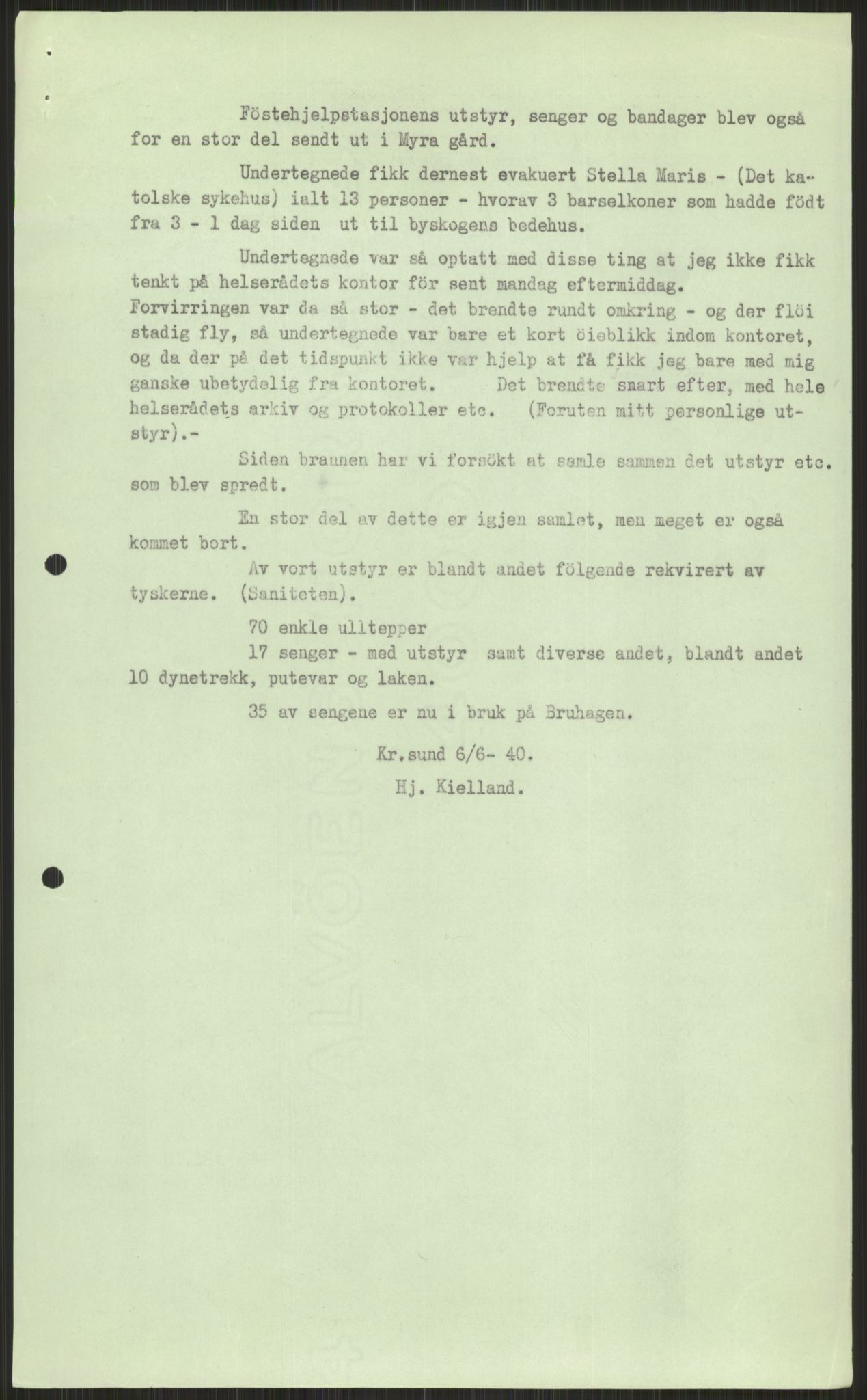 Forsvaret, Forsvarets krigshistoriske avdeling, AV/RA-RAFA-2017/Y/Ya/L0015: II-C-11-31 - Fylkesmenn.  Rapporter om krigsbegivenhetene 1940., 1940, p. 671