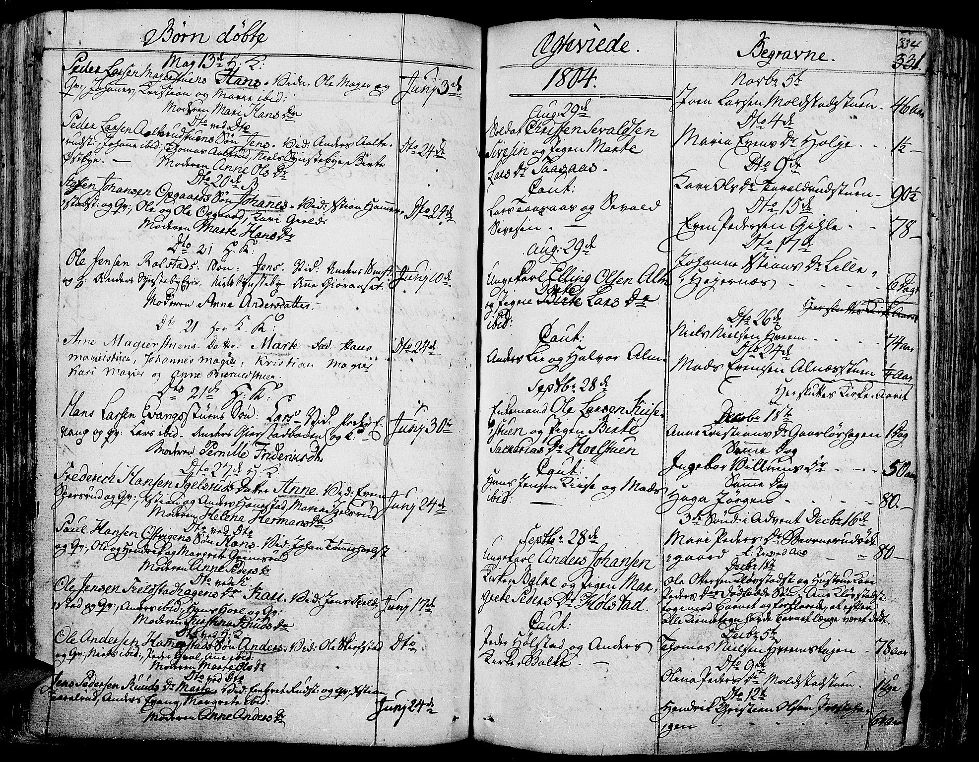 Toten prestekontor, SAH/PREST-102/H/Ha/Haa/L0007: Parish register (official) no. 7, 1794-1809, p. 334