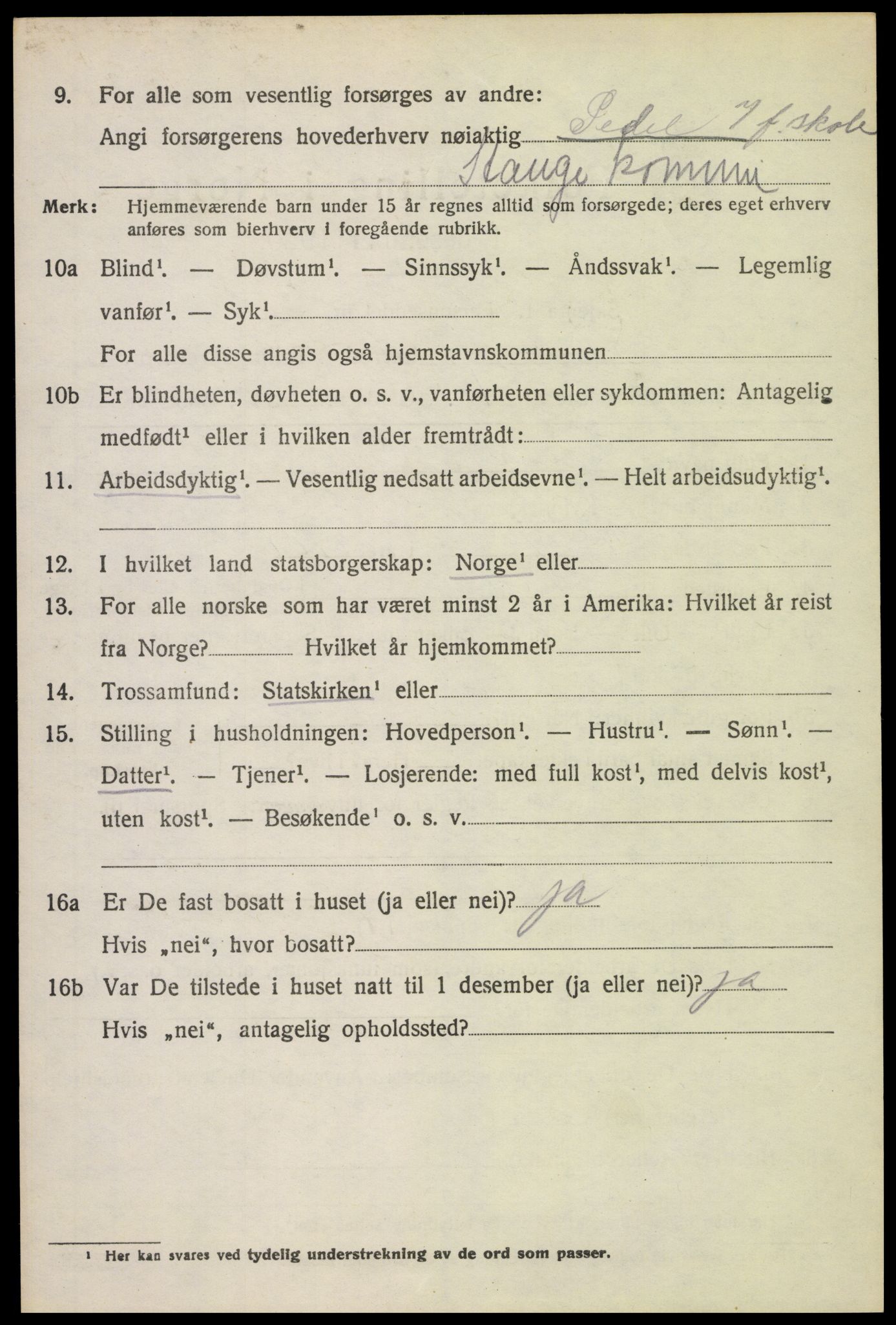 SAH, 1920 census for Stange, 1920, p. 10600