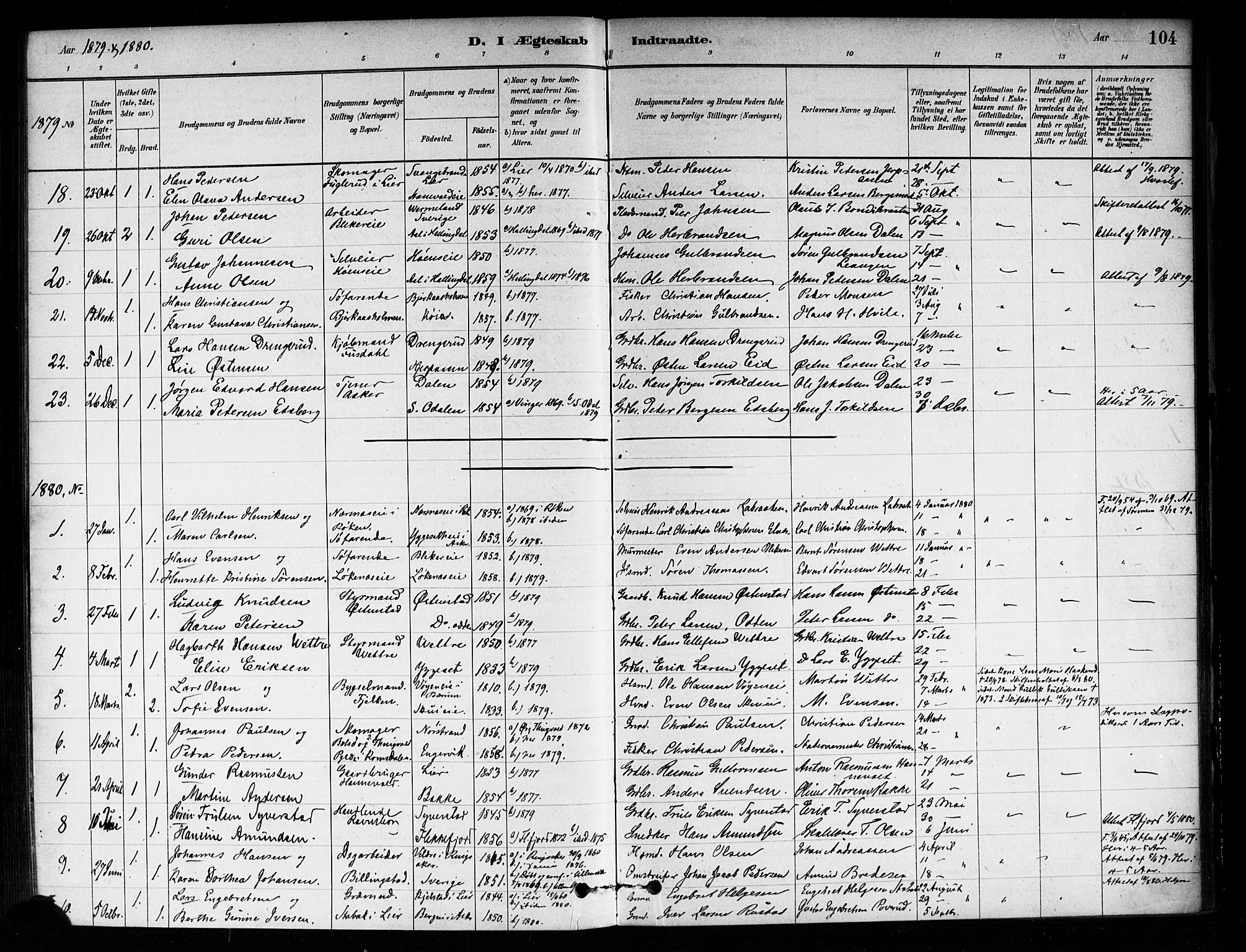 Asker prestekontor Kirkebøker, SAO/A-10256a/F/Fa/L0014: Parish register (official) no. I 14, 1879-1900, p. 104