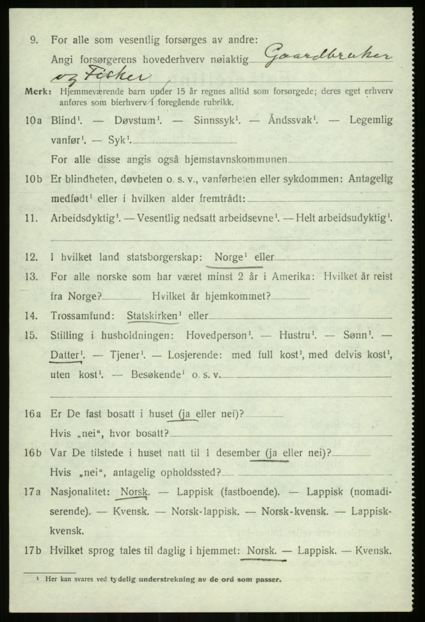 SATØ, 1920 census for Helgøy, 1920, p. 1699