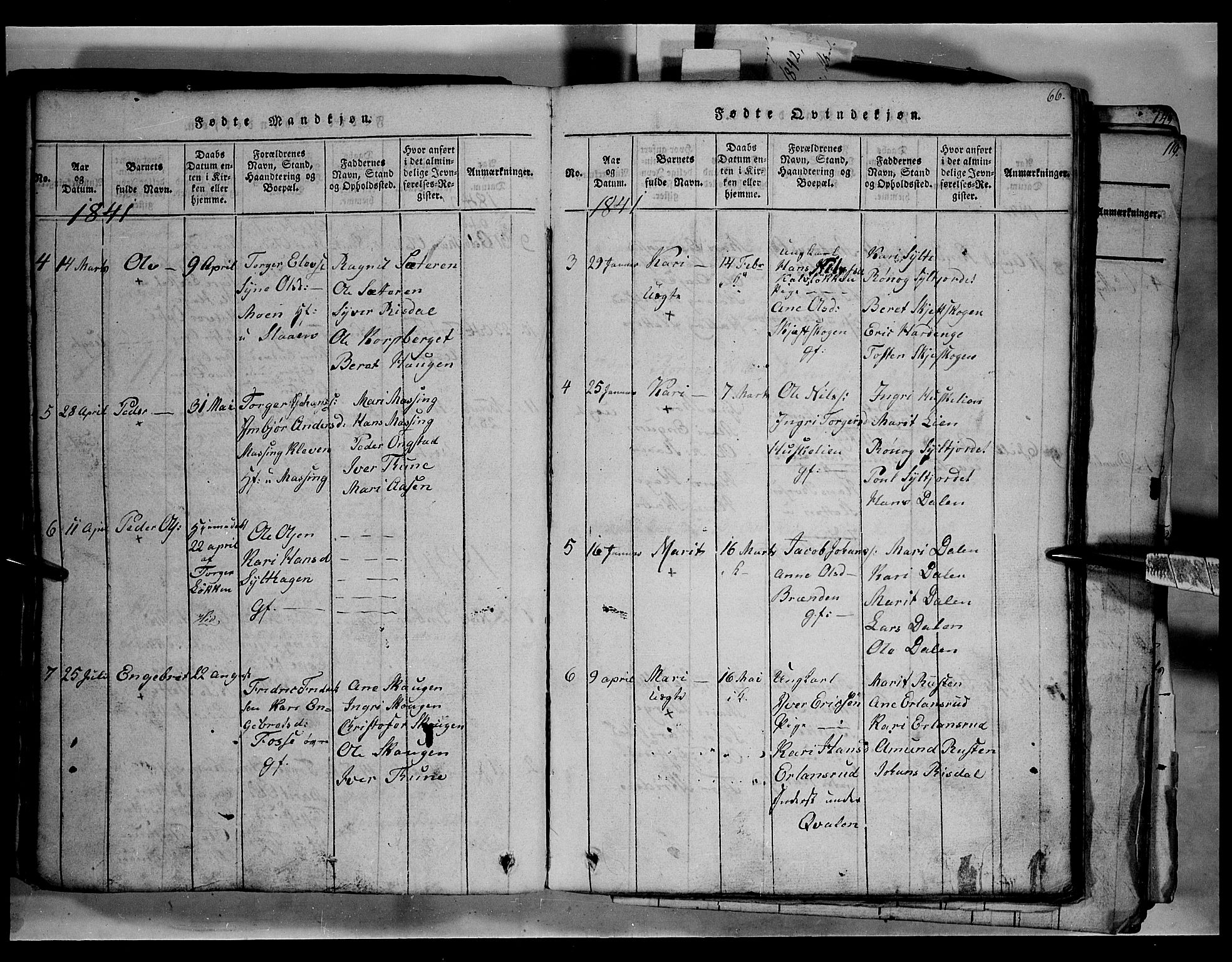Fron prestekontor, SAH/PREST-078/H/Ha/Hab/L0003: Parish register (copy) no. 3, 1816-1850, p. 66