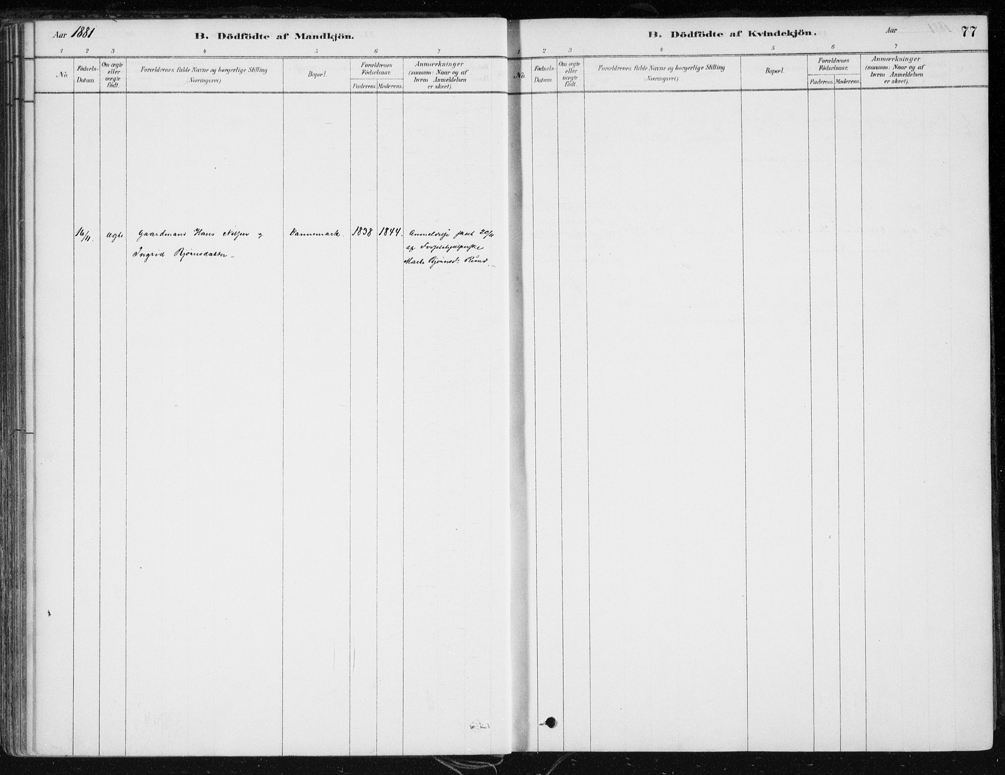 Krødsherad kirkebøker, AV/SAKO-A-19/F/Fa/L0005: Parish register (official) no. 5, 1879-1888, p. 77