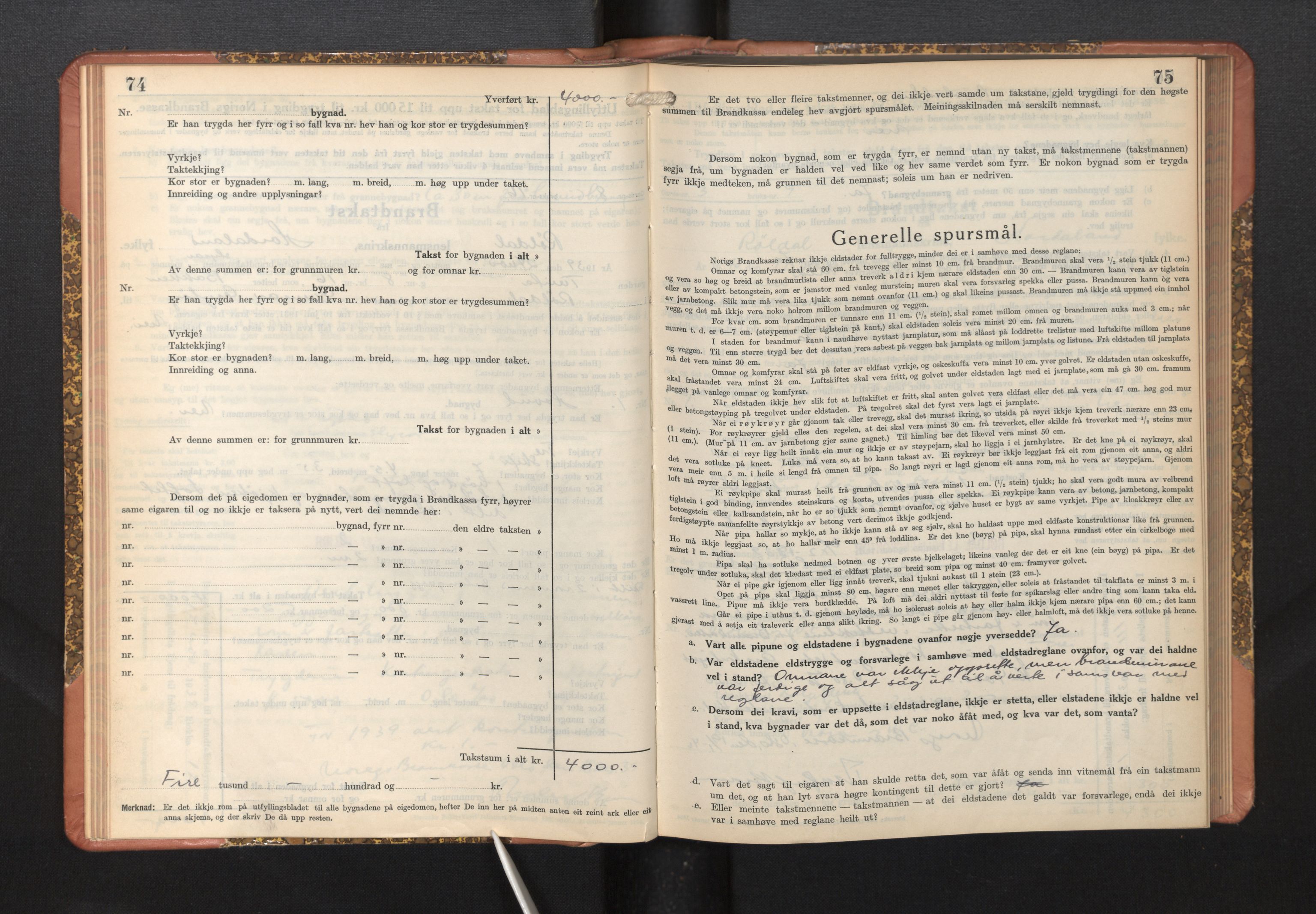 Lensmannen i Røldal, AV/SAB-A-34501/0012/L0004: Branntakstprotokoll, skjematakst, 1936-1950, p. 74-75