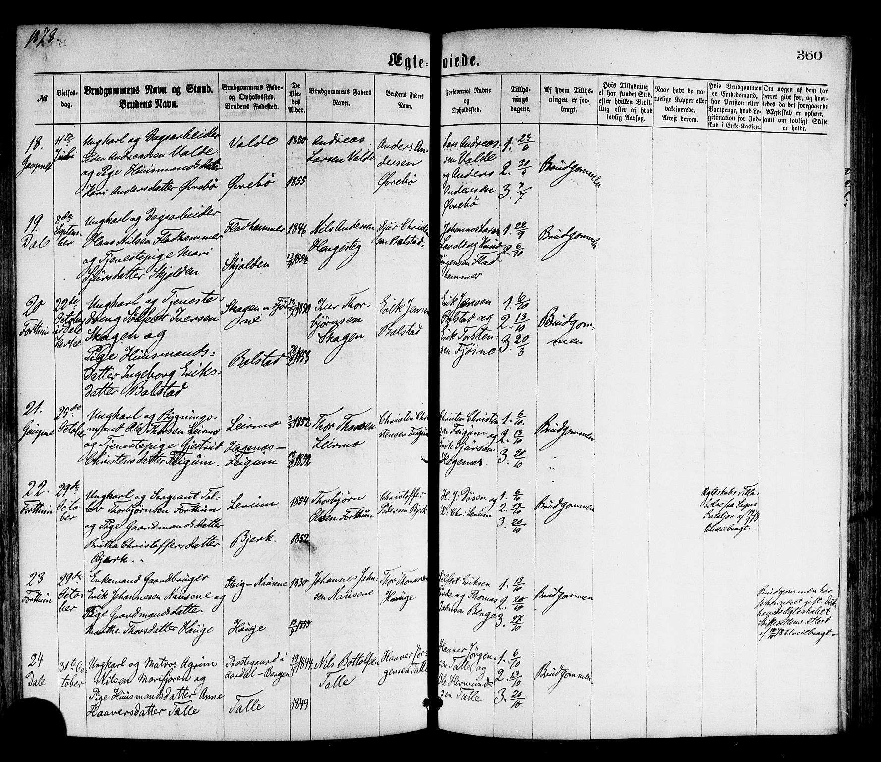 Luster sokneprestembete, AV/SAB-A-81101/H/Haa/Haaa/L0010: Parish register (official) no. A 10, 1871-1886, p. 360