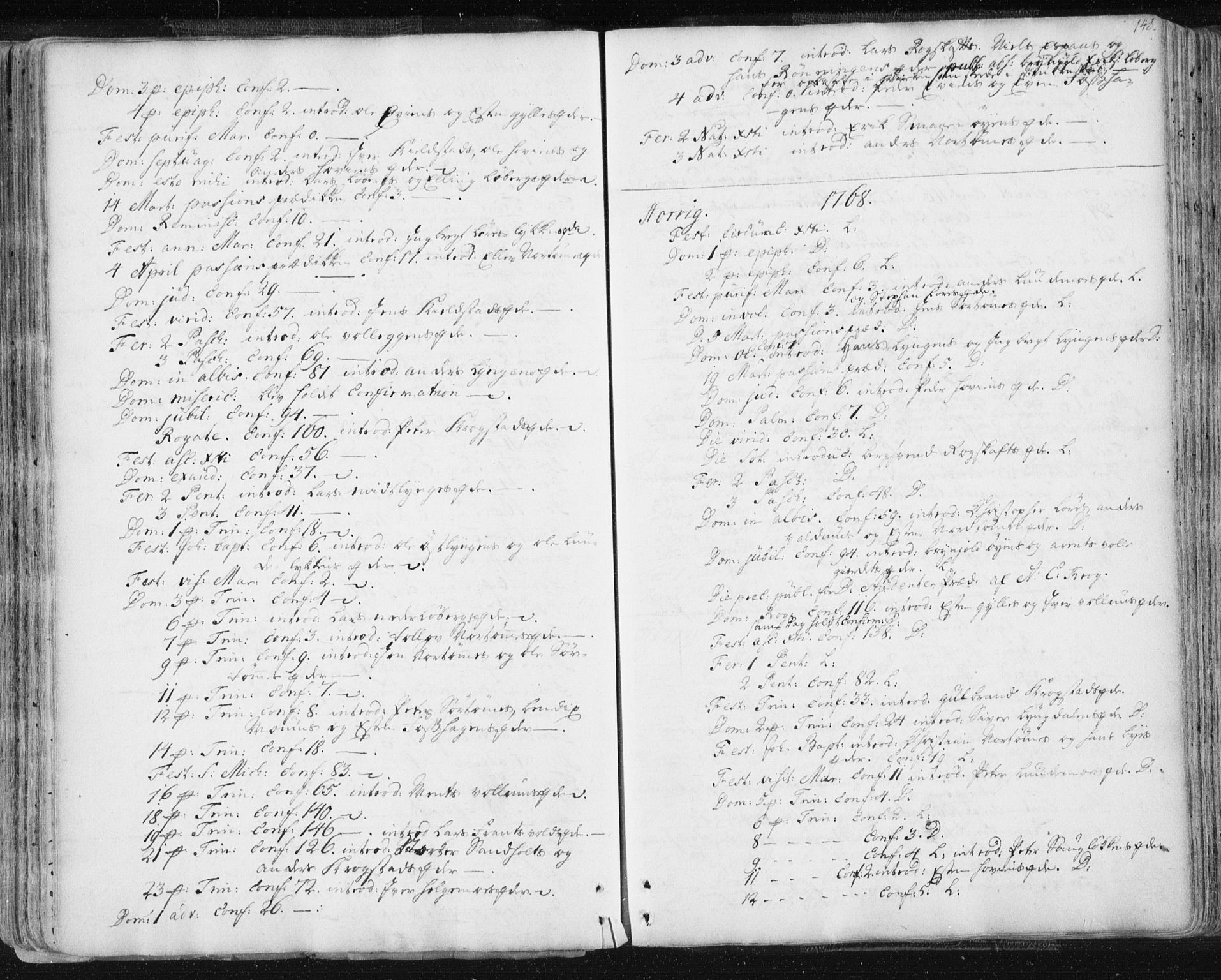 Ministerialprotokoller, klokkerbøker og fødselsregistre - Sør-Trøndelag, AV/SAT-A-1456/687/L0991: Parish register (official) no. 687A02, 1747-1790, p. 148