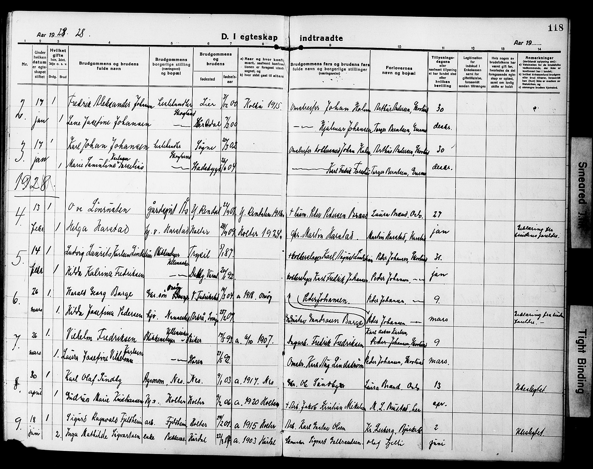 Nannestad prestekontor Kirkebøker, AV/SAO-A-10414a/G/Gb/L0002: Parish register (copy) no. II 2, 1918-1929, p. 118