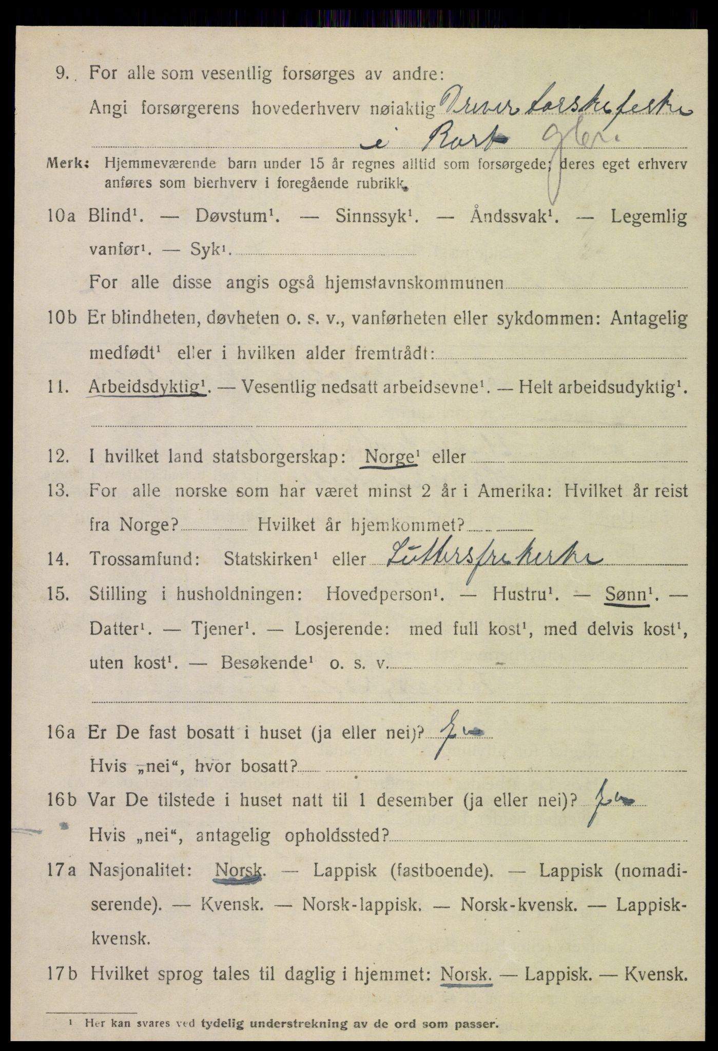 SAT, 1920 census for Meløy, 1920, p. 3718