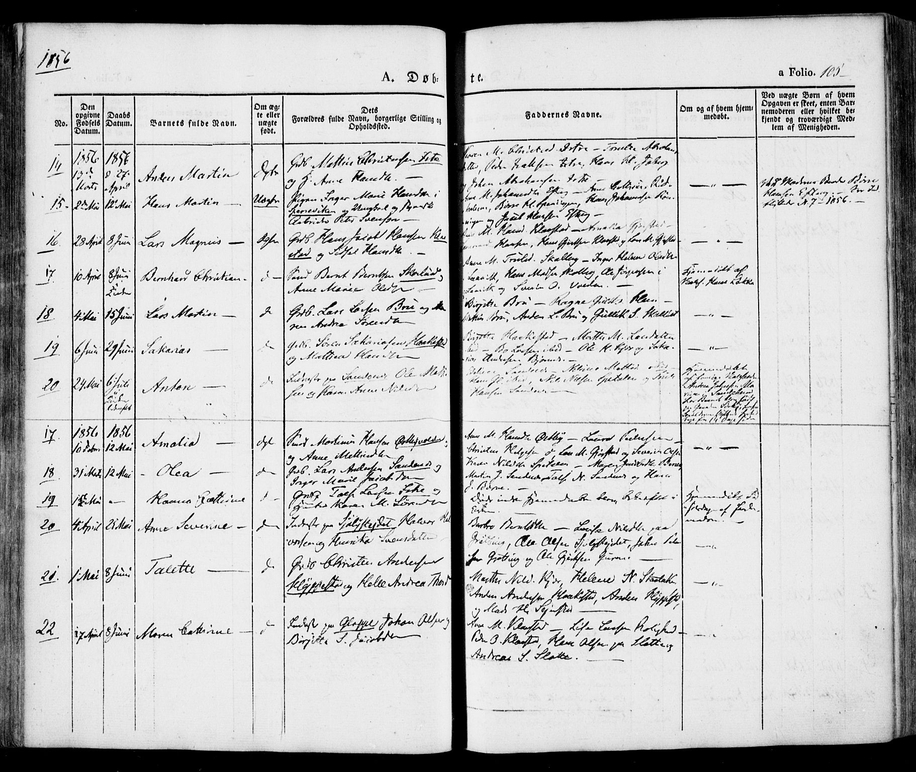 Tjølling kirkebøker, AV/SAKO-A-60/F/Fa/L0006: Parish register (official) no. 6, 1835-1859, p. 105