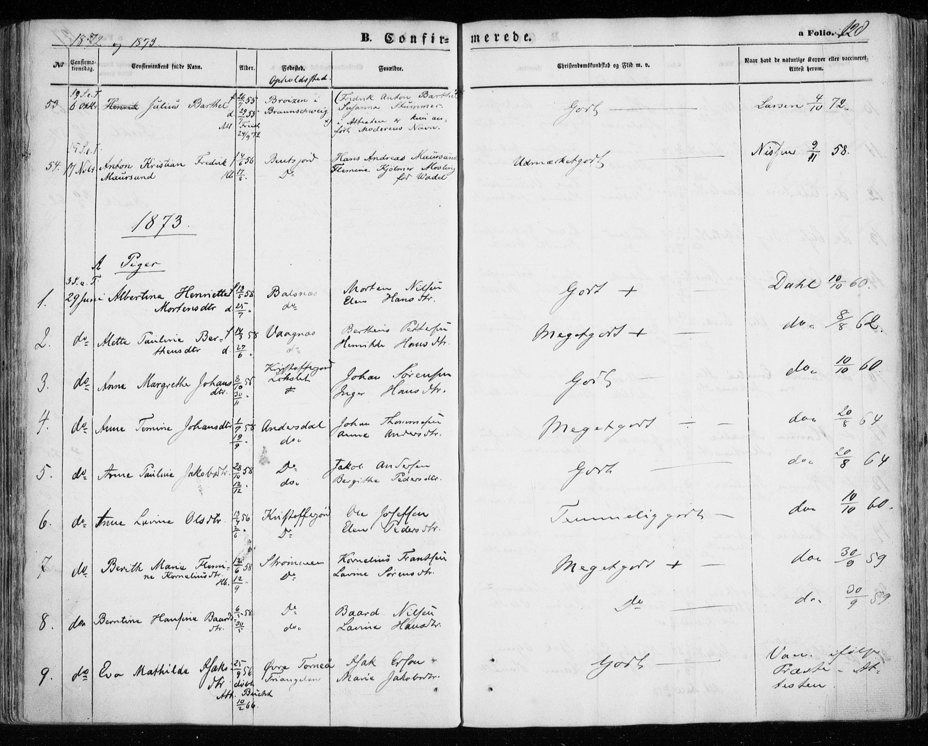 Tromsøysund sokneprestkontor, SATØ/S-1304/G/Ga/L0002kirke: Parish register (official) no. 2, 1867-1875, p. 128