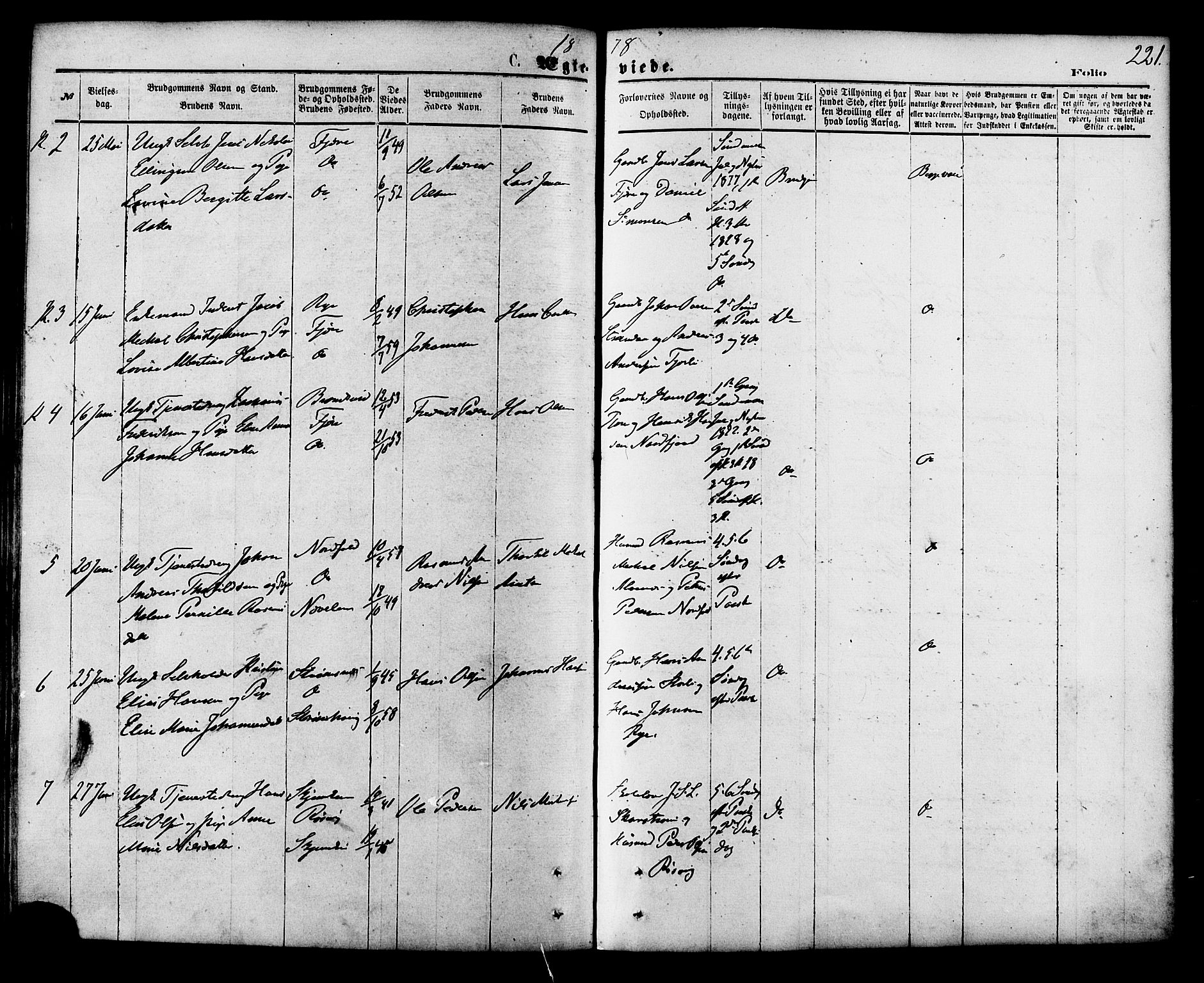 Ministerialprotokoller, klokkerbøker og fødselsregistre - Nordland, SAT/A-1459/853/L0771: Parish register (official) no. 853A10, 1870-1881, p. 221