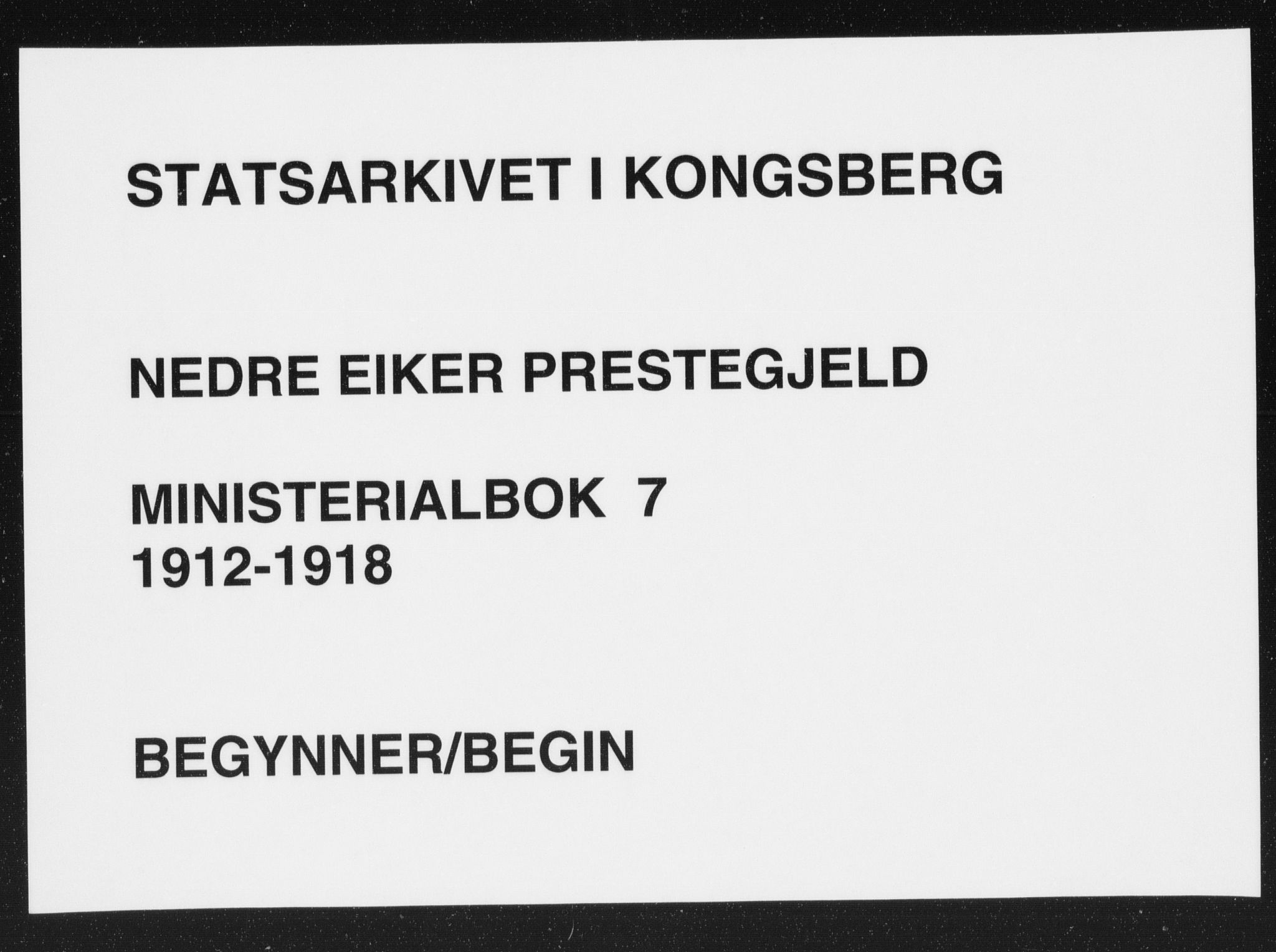 Nedre Eiker kirkebøker, AV/SAKO-A-612/F/Fa/L0007: Parish register (official) no. 7, 1912-1918