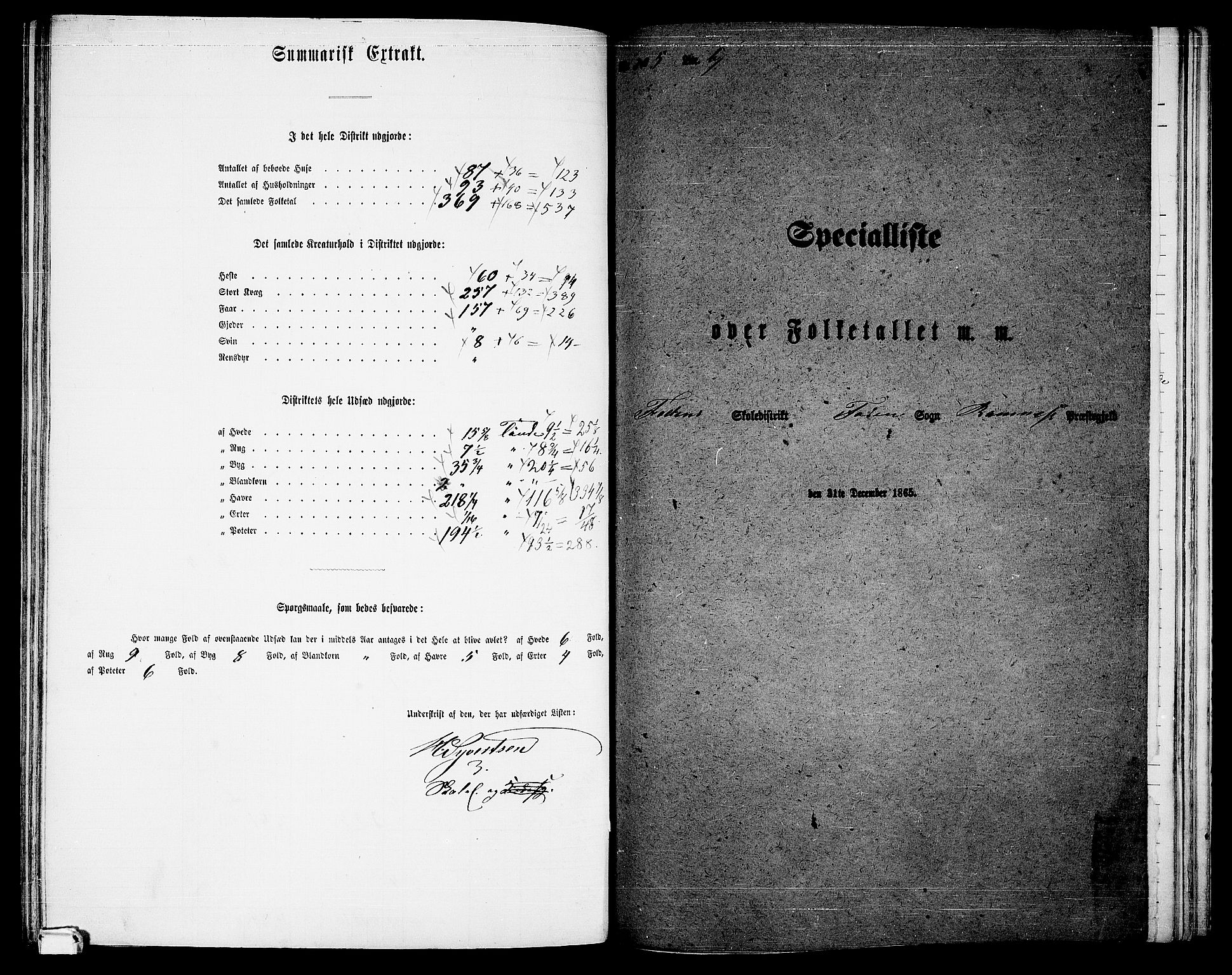 RA, 1865 census for Ramnes, 1865, p. 100