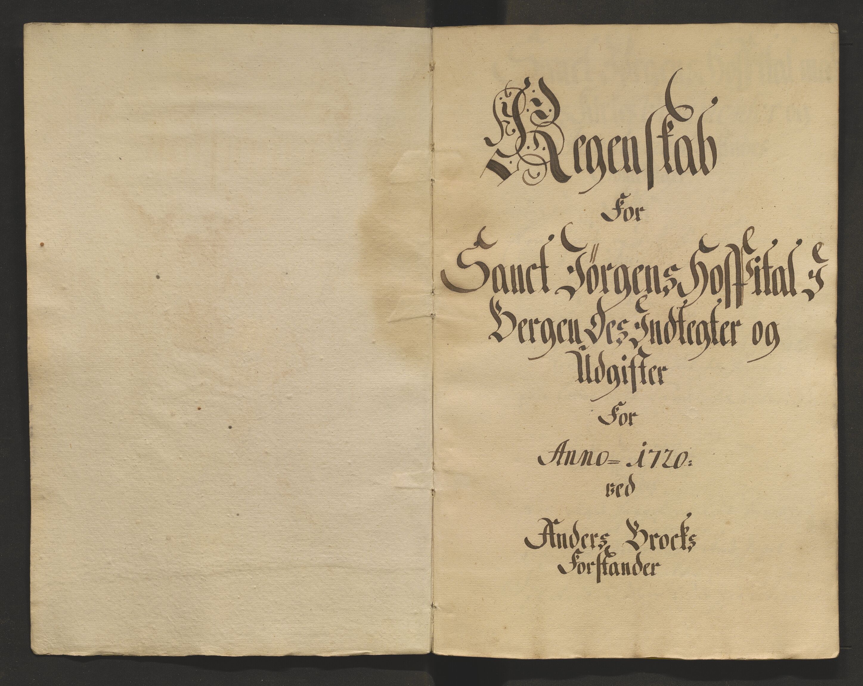 Stiftamtmannen i Bergen, SAB/A-100006/F/Fb/Fbe/0001 / Lnr. 1816 - St. Jørgens hospital: Rekneskapar, 1687-1724, p. 133