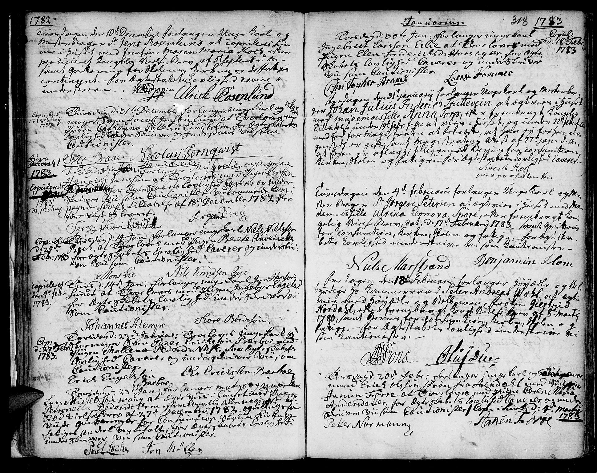 Ministerialprotokoller, klokkerbøker og fødselsregistre - Sør-Trøndelag, SAT/A-1456/601/L0038: Parish register (official) no. 601A06, 1766-1877, p. 318