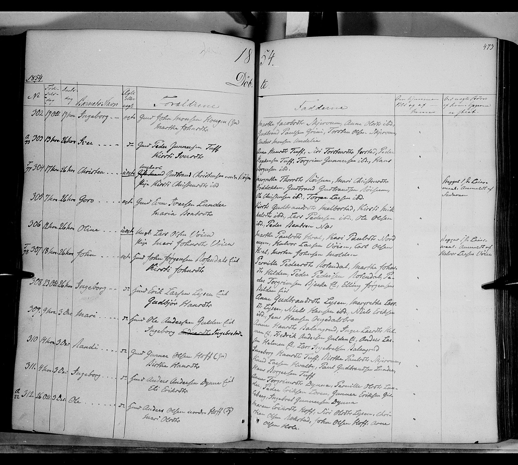 Gran prestekontor, AV/SAH-PREST-112/H/Ha/Haa/L0011: Parish register (official) no. 11, 1842-1856, p. 472-473