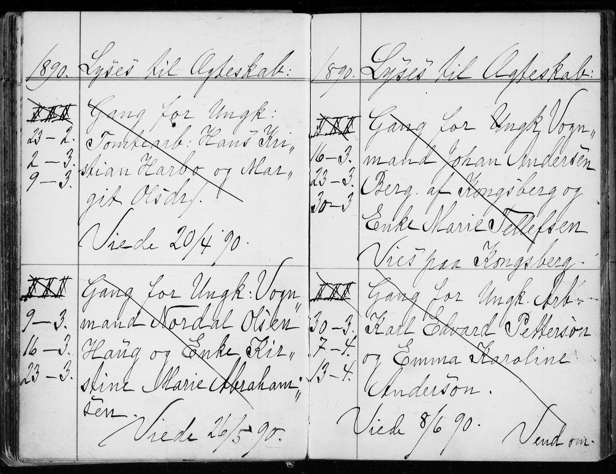 Strømsø kirkebøker, AV/SAKO-A-246/H/Ha/L0007: Banns register no. 7, 1884-1896