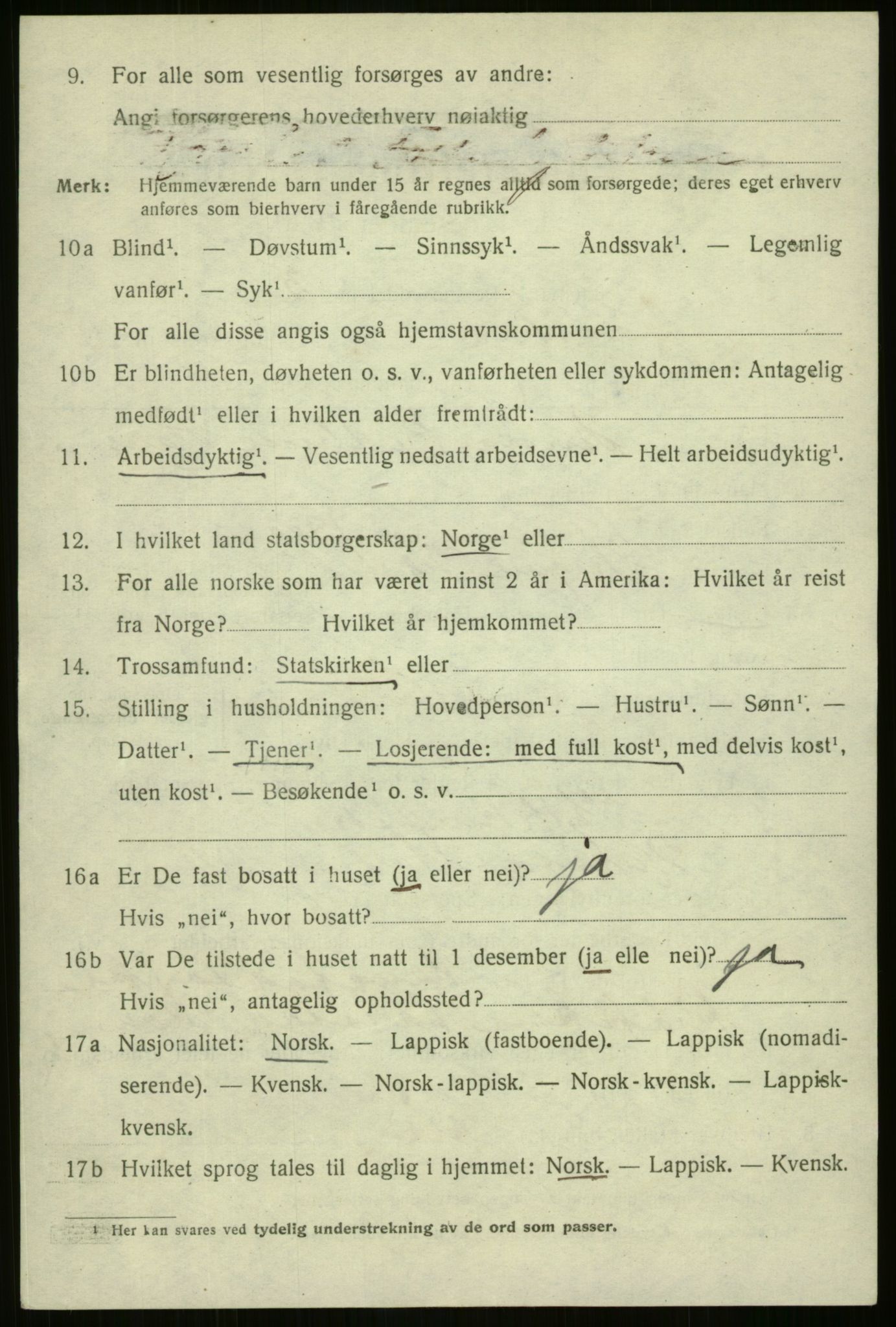 SATØ, 1920 census for Harstad, 1920, p. 2947