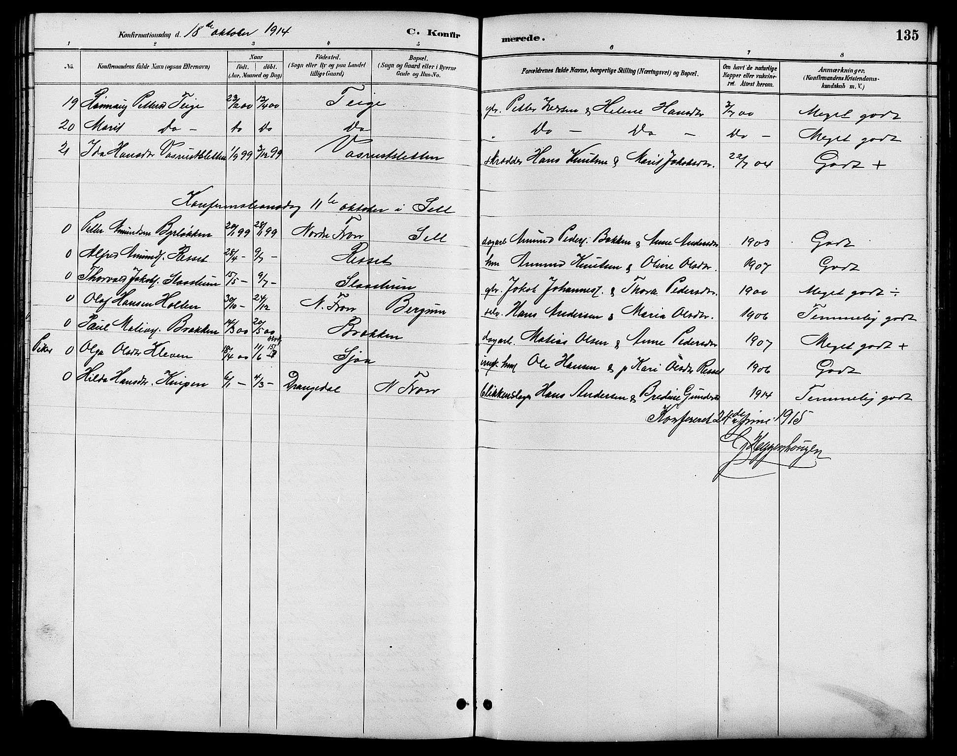 Nord-Fron prestekontor, SAH/PREST-080/H/Ha/Hab/L0006: Parish register (copy) no. 6, 1887-1914, p. 135