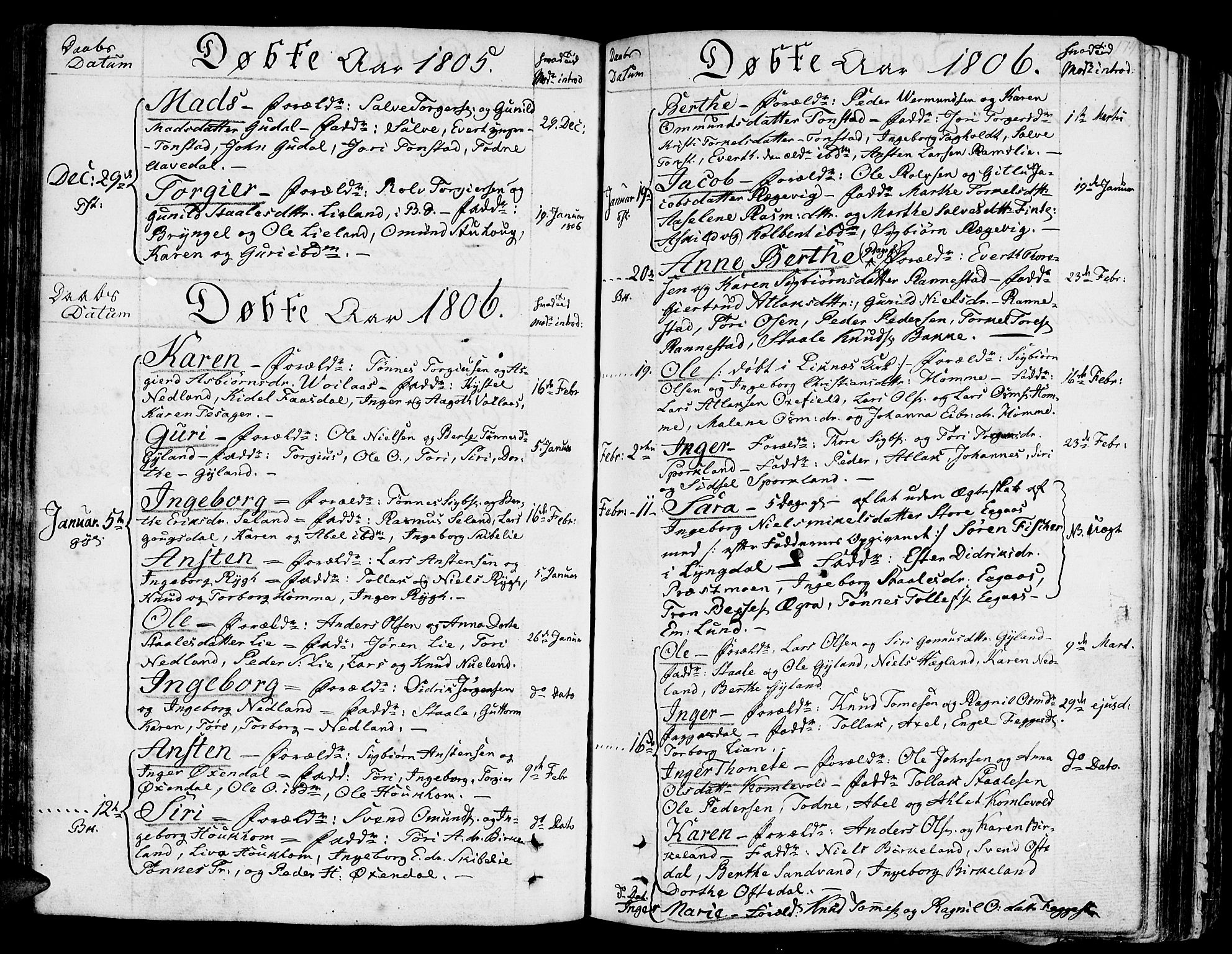 Bakke sokneprestkontor, SAK/1111-0002/F/Fa/Faa/L0002: Parish register (official) no. A 2, 1780-1816, p. 174