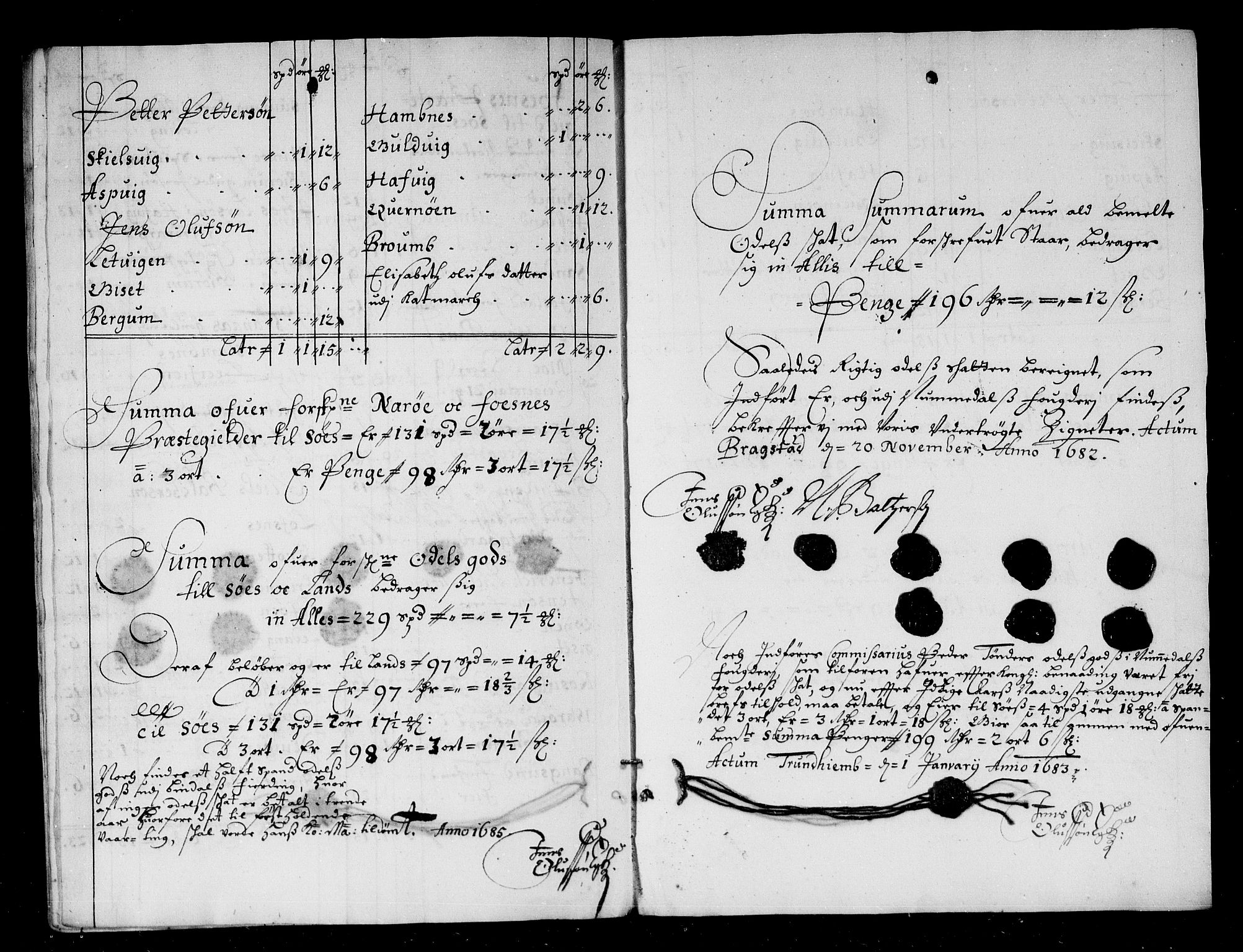 Rentekammeret inntil 1814, Reviderte regnskaper, Stiftamtstueregnskaper, Trondheim stiftamt og Nordland amt, RA/EA-6044/R/Rg/L0068a: Trondheim stiftamt og Nordland amt, 1682