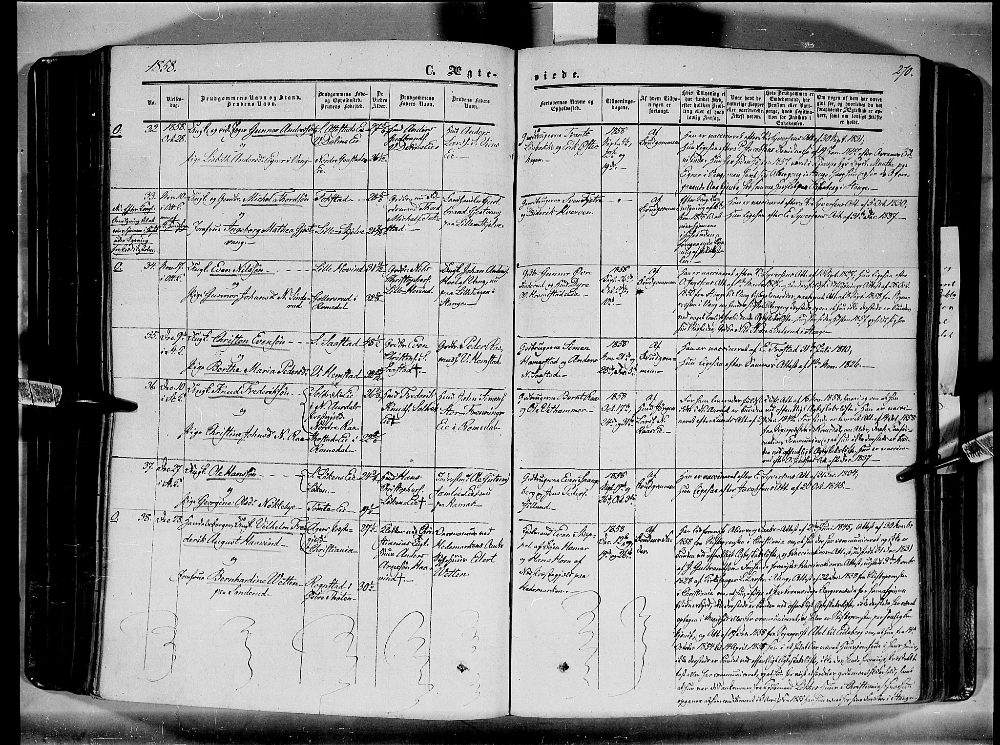 Stange prestekontor, AV/SAH-PREST-002/K/L0012: Parish register (official) no. 12, 1852-1862, p. 270