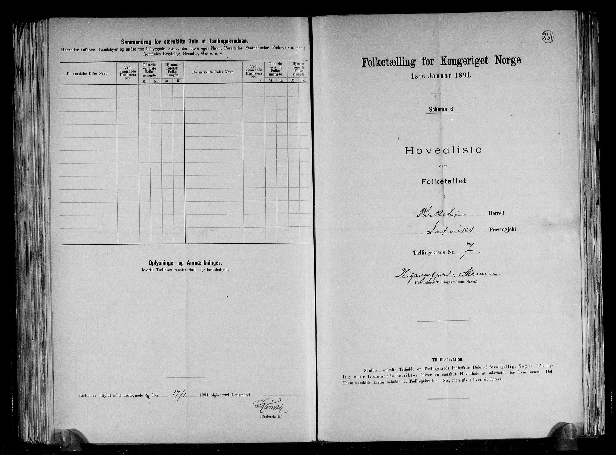 RA, 1891 census for 1416 Kyrkjebø, 1891, p. 16