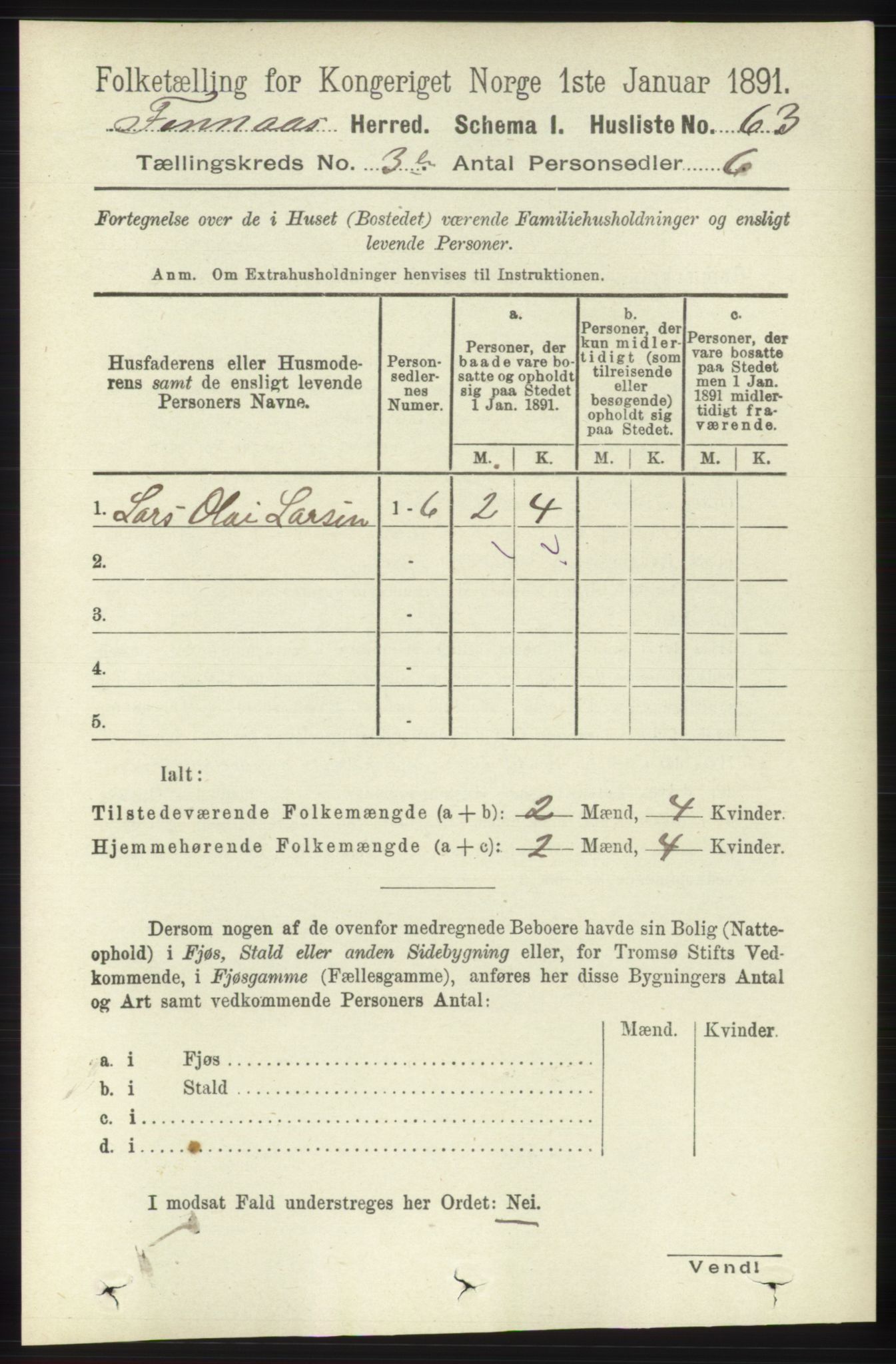 RA, 1891 census for 1218 Finnås, 1891, p. 1096