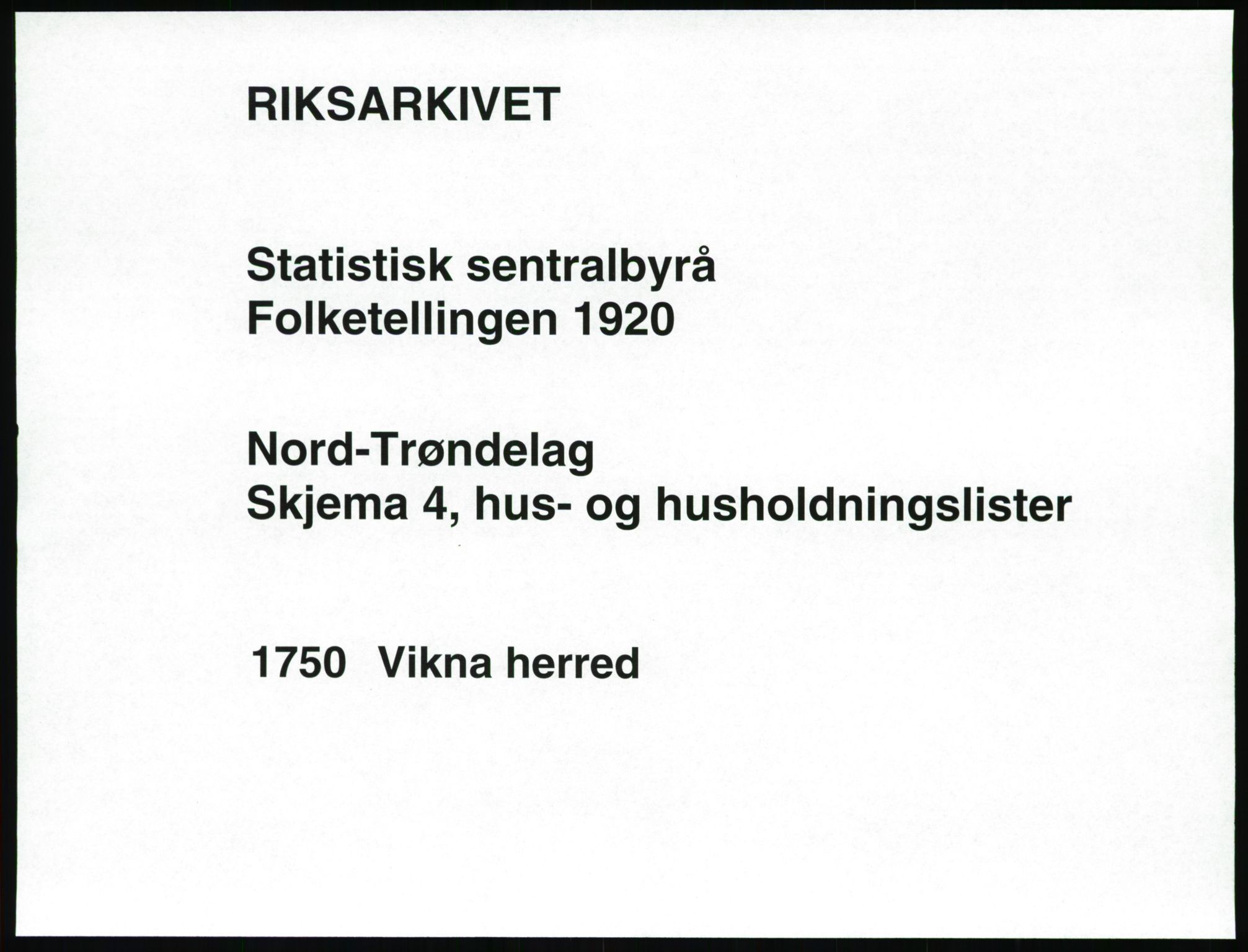 SAT, 1920 census for Vikna, 1920, p. 45