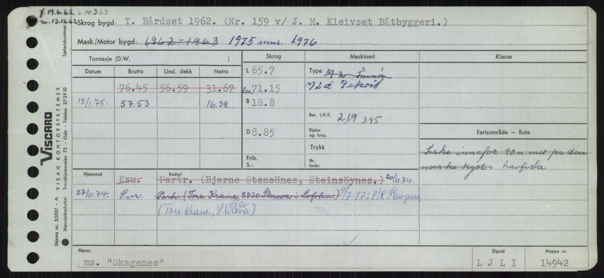 Sjøfartsdirektoratet med forløpere, Skipsmålingen, RA/S-1627/H/Ha/L0005/0001: Fartøy, S-Sven / Fartøy, S-Skji, p. 615