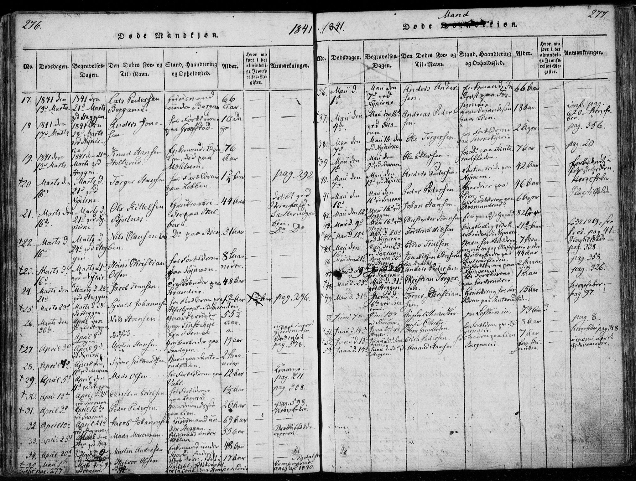 Modum kirkebøker, AV/SAKO-A-234/F/Fa/L0006: Parish register (official) no. 6, 1832-1841, p. 276-277