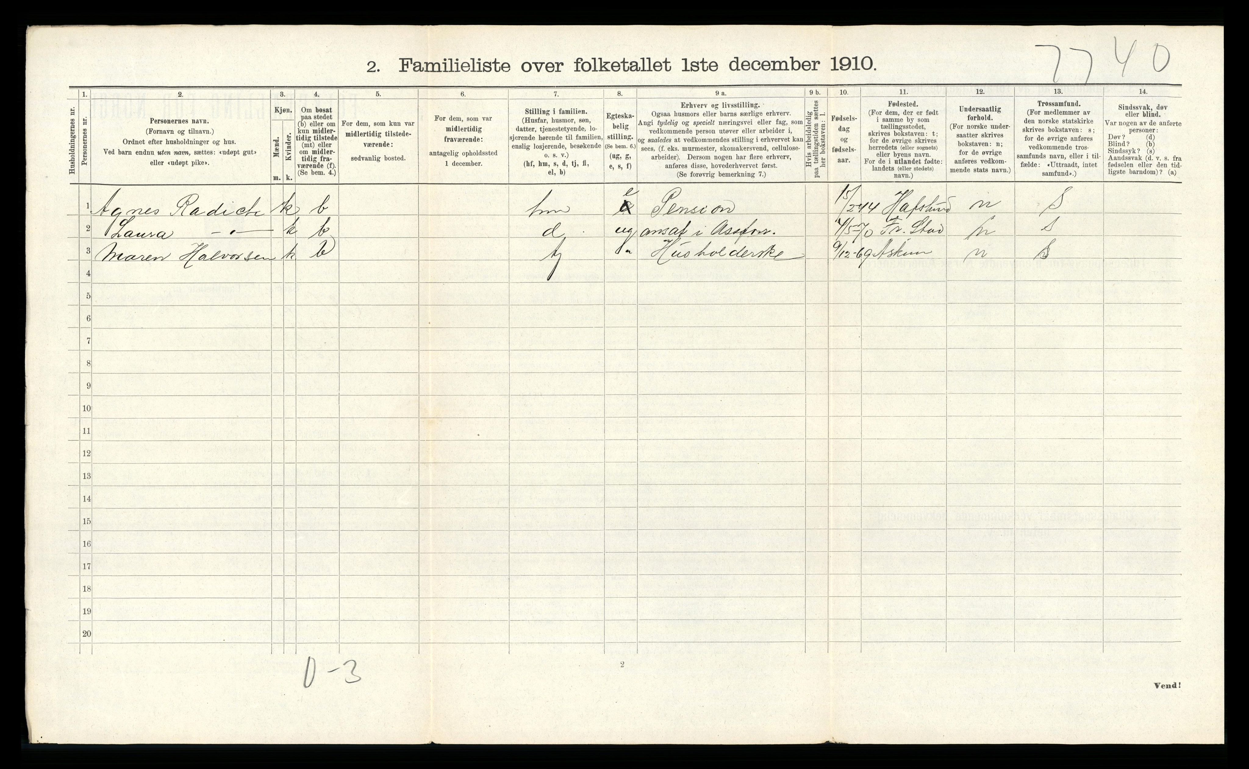 RA, 1910 census for Kristiania, 1910, p. 57238