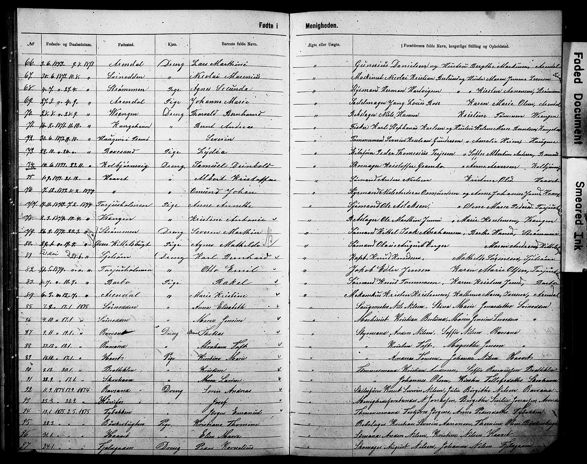 Metodistmenigheten, Arendal, AV/SAK-1292-0011/F/Fa/L0002: Dissenter register no. F-3, 1867-1884