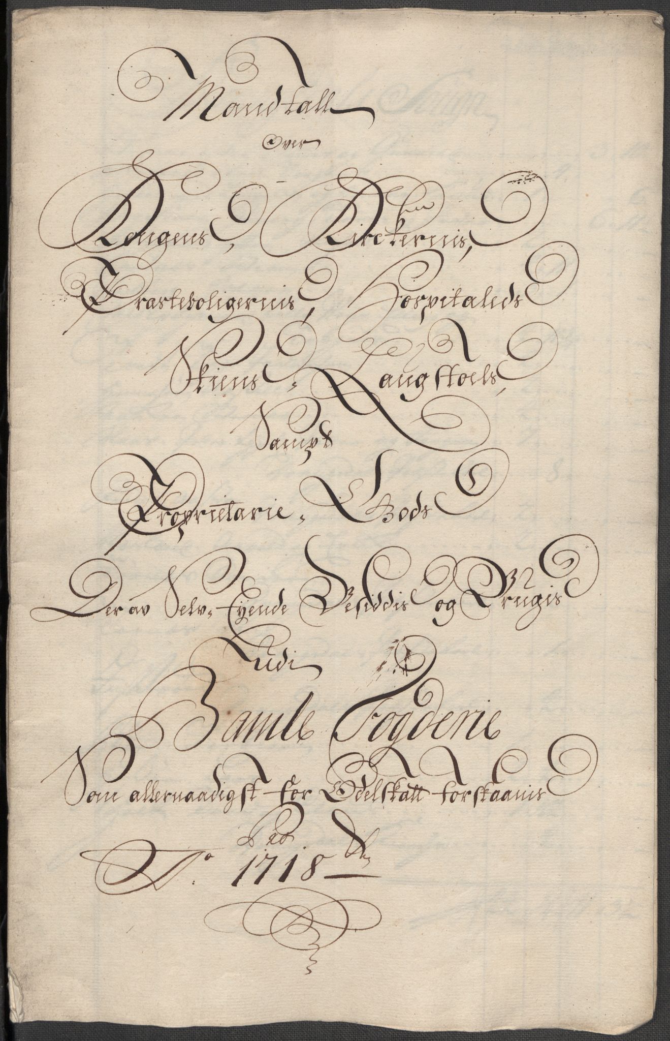 Rentekammeret inntil 1814, Reviderte regnskaper, Fogderegnskap, RA/EA-4092/R36/L2130: Fogderegnskap Øvre og Nedre Telemark og Bamble, 1718, p. 352
