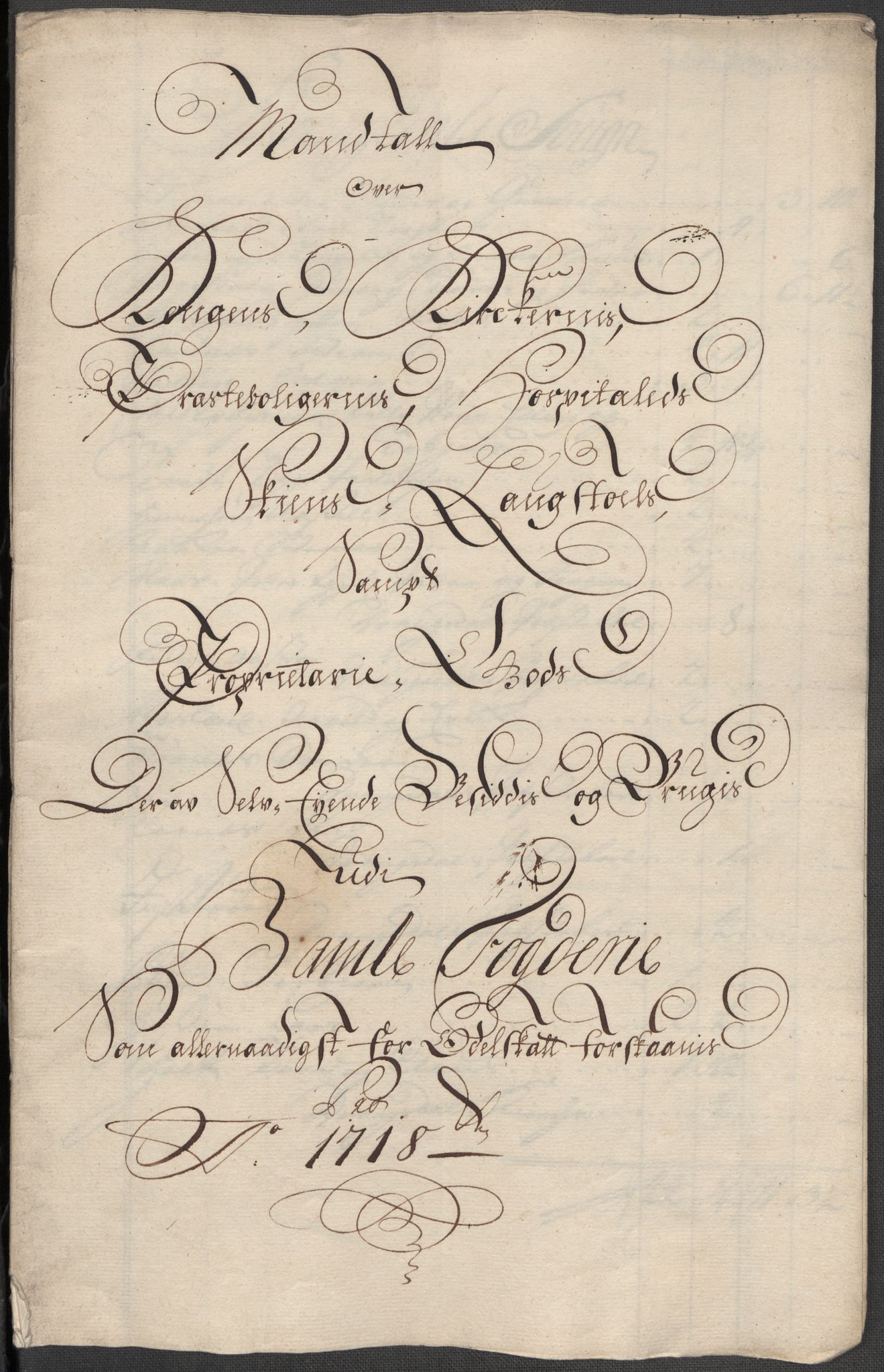 Rentekammeret inntil 1814, Reviderte regnskaper, Fogderegnskap, AV/RA-EA-4092/R36/L2130: Fogderegnskap Øvre og Nedre Telemark og Bamble, 1718, p. 352