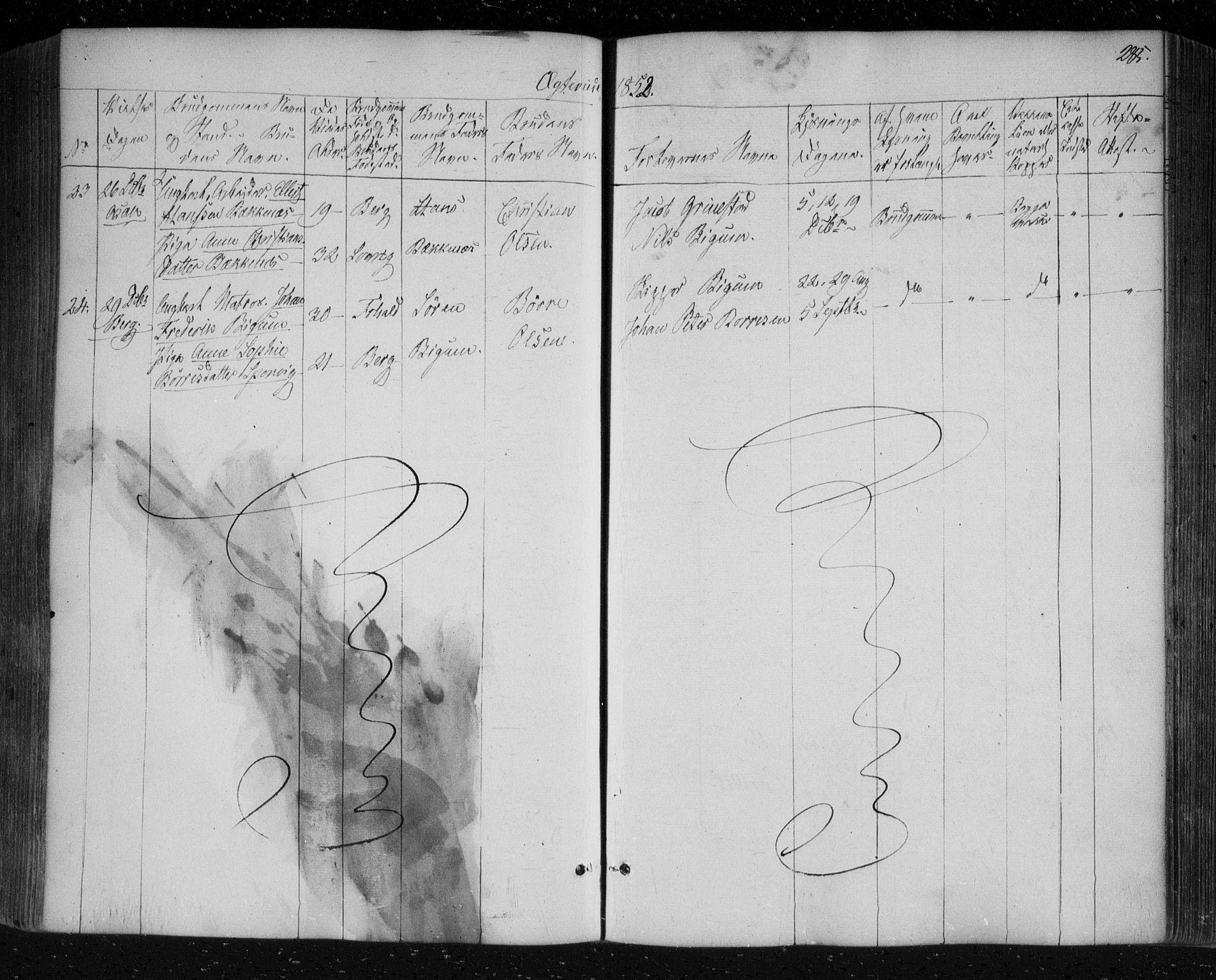 Berg prestekontor Kirkebøker, SAO/A-10902/F/Fa/L0004: Parish register (official) no. I 4, 1843-1860, p. 285