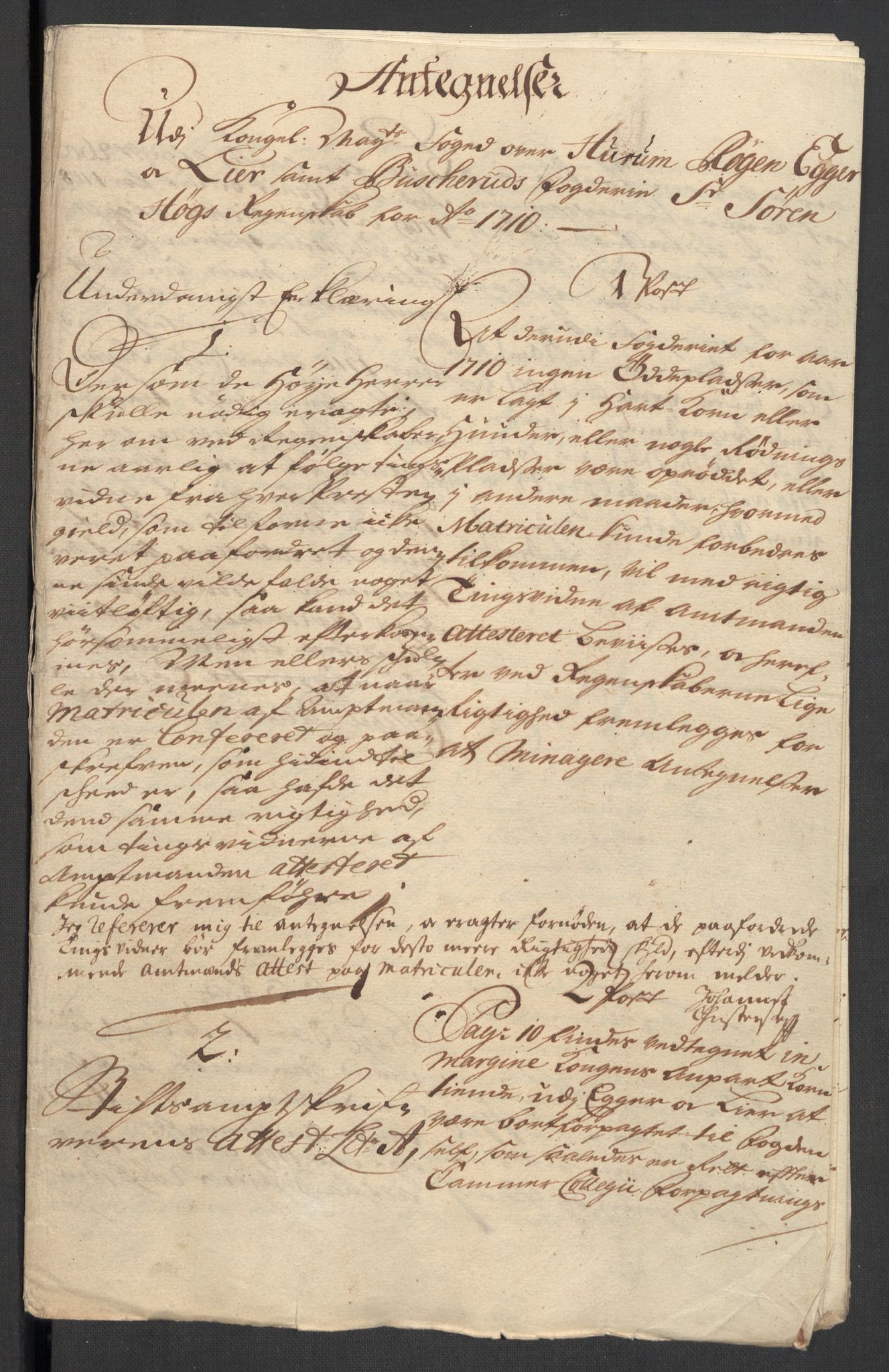 Rentekammeret inntil 1814, Reviderte regnskaper, Fogderegnskap, RA/EA-4092/R31/L1704: Fogderegnskap Hurum, Røyken, Eiker, Lier og Buskerud, 1710, p. 339