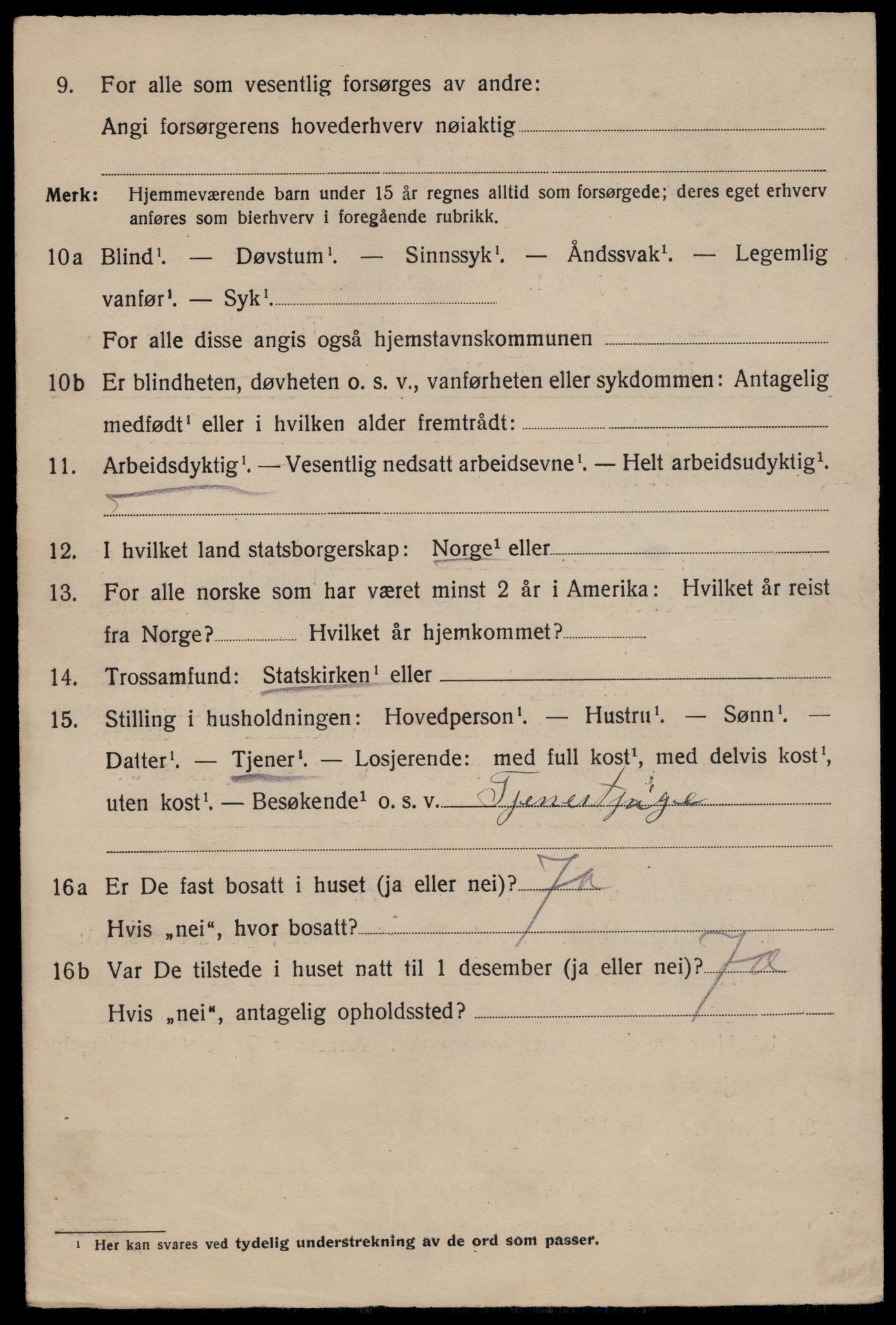 SAST, 1920 census for Stavanger, 1920, p. 86847