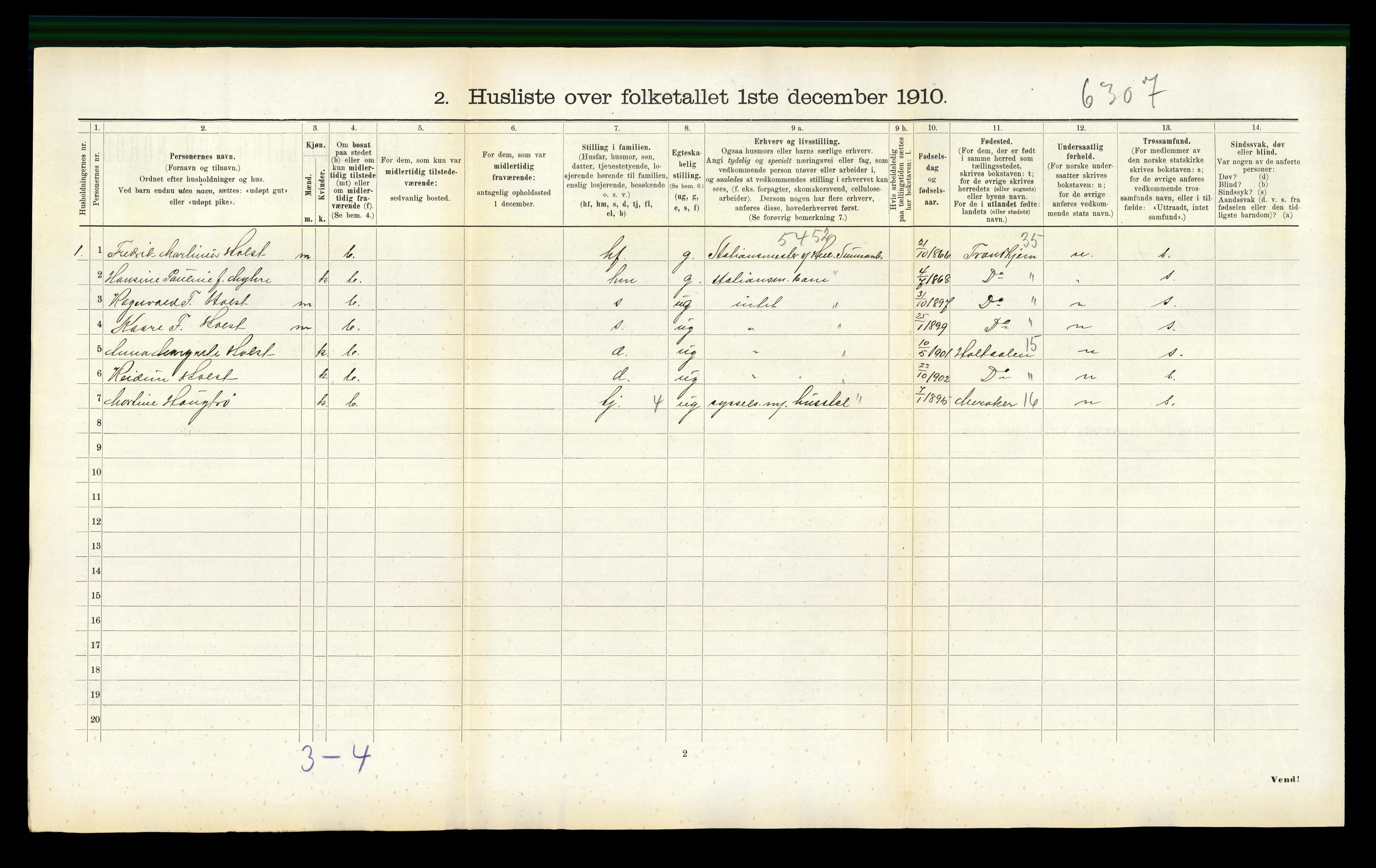 RA, 1910 census for Åsen, 1910, p. 273