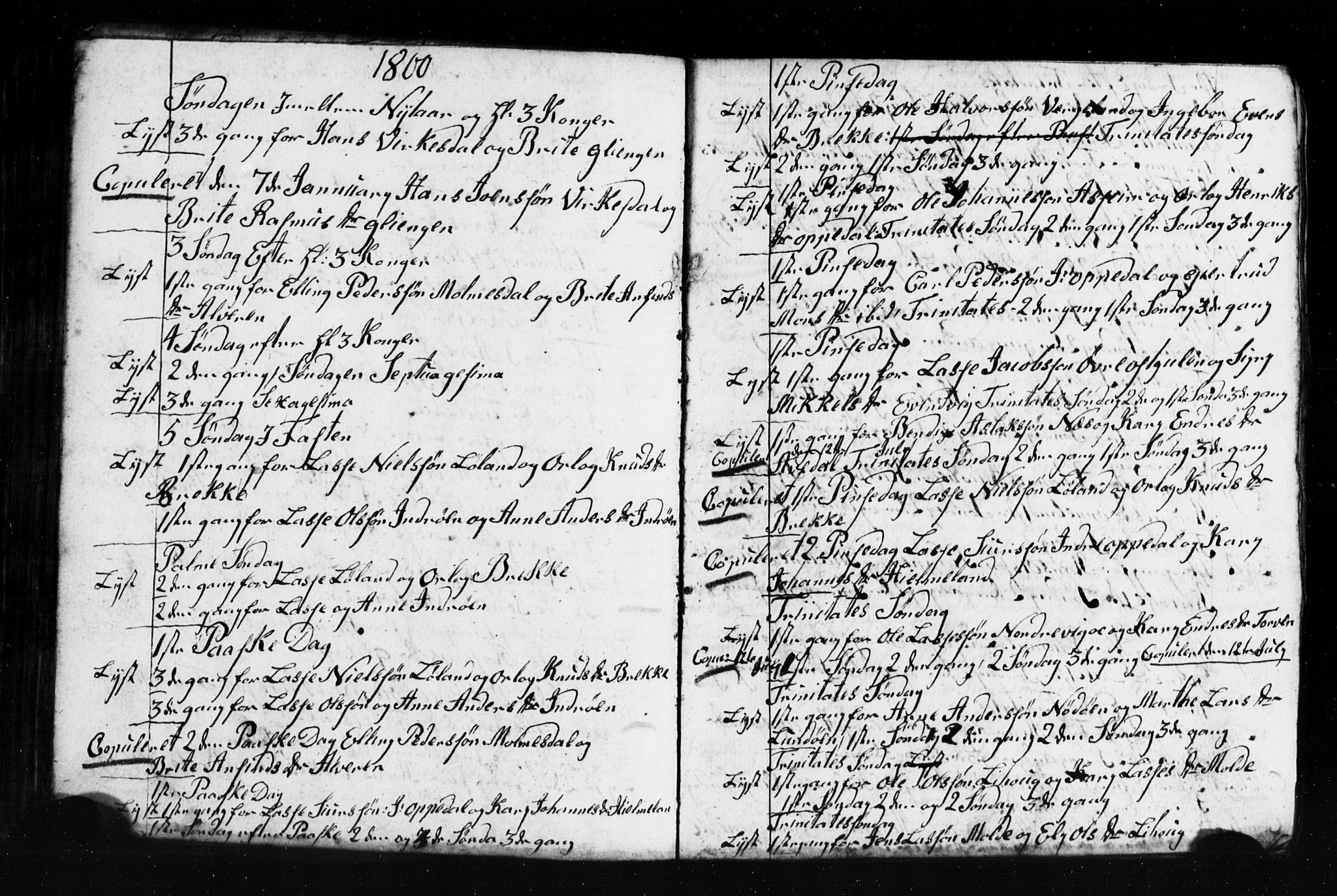 Gulen sokneprestembete, AV/SAB-A-80201/H/Hab: Parish register (copy) no. A 2, 1791-1814