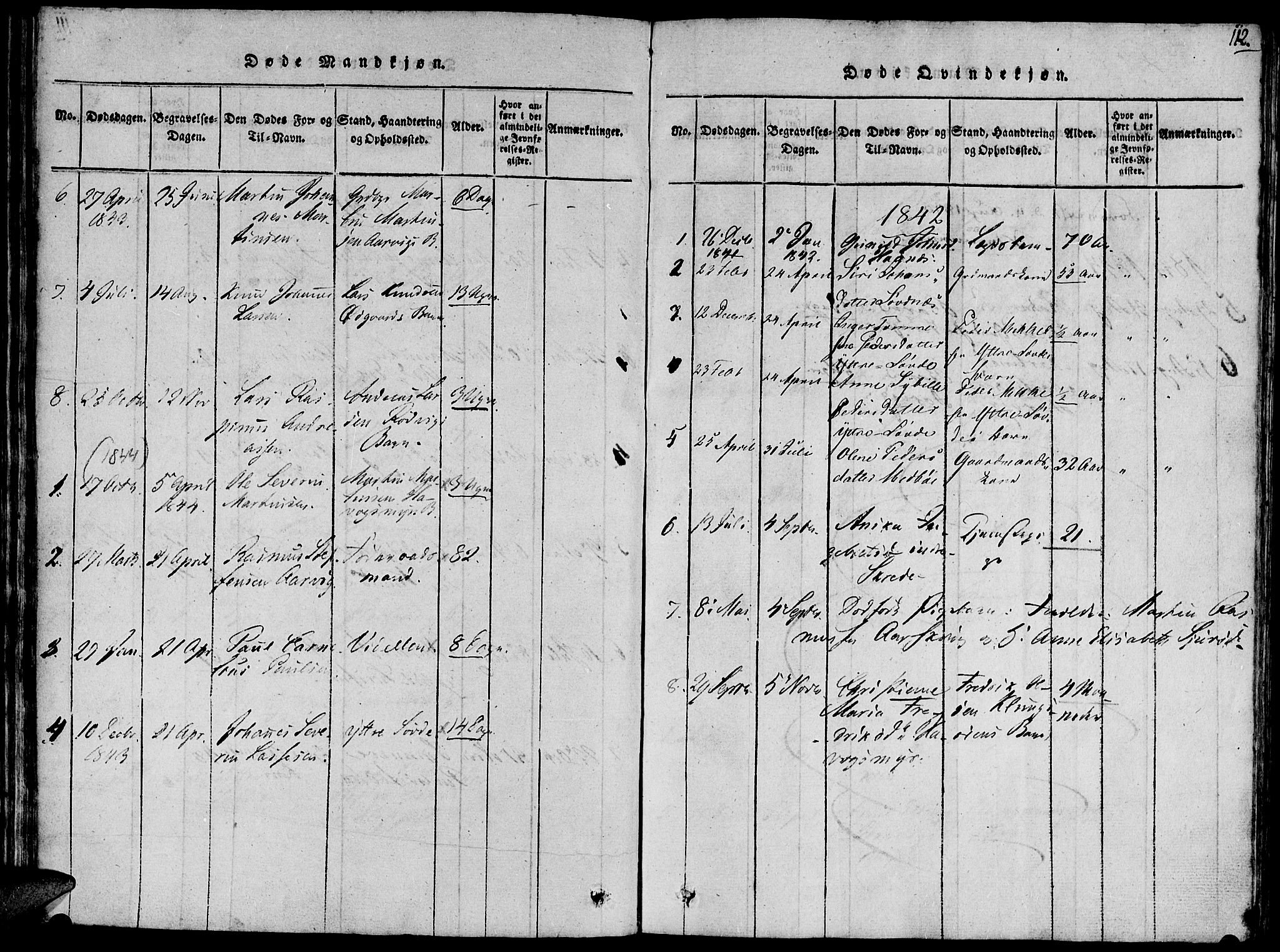 Ministerialprotokoller, klokkerbøker og fødselsregistre - Møre og Romsdal, AV/SAT-A-1454/504/L0054: Parish register (official) no. 504A01, 1816-1861, p. 112