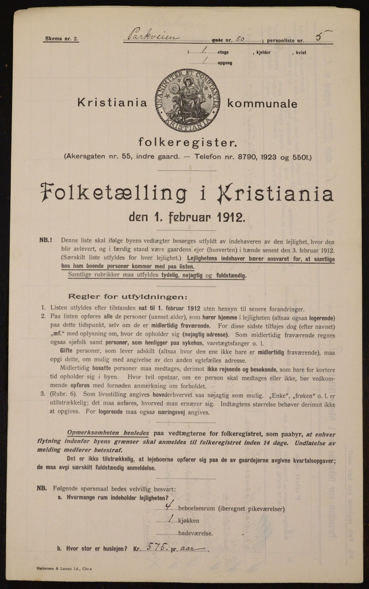 OBA, Municipal Census 1912 for Kristiania, 1912, p. 79117