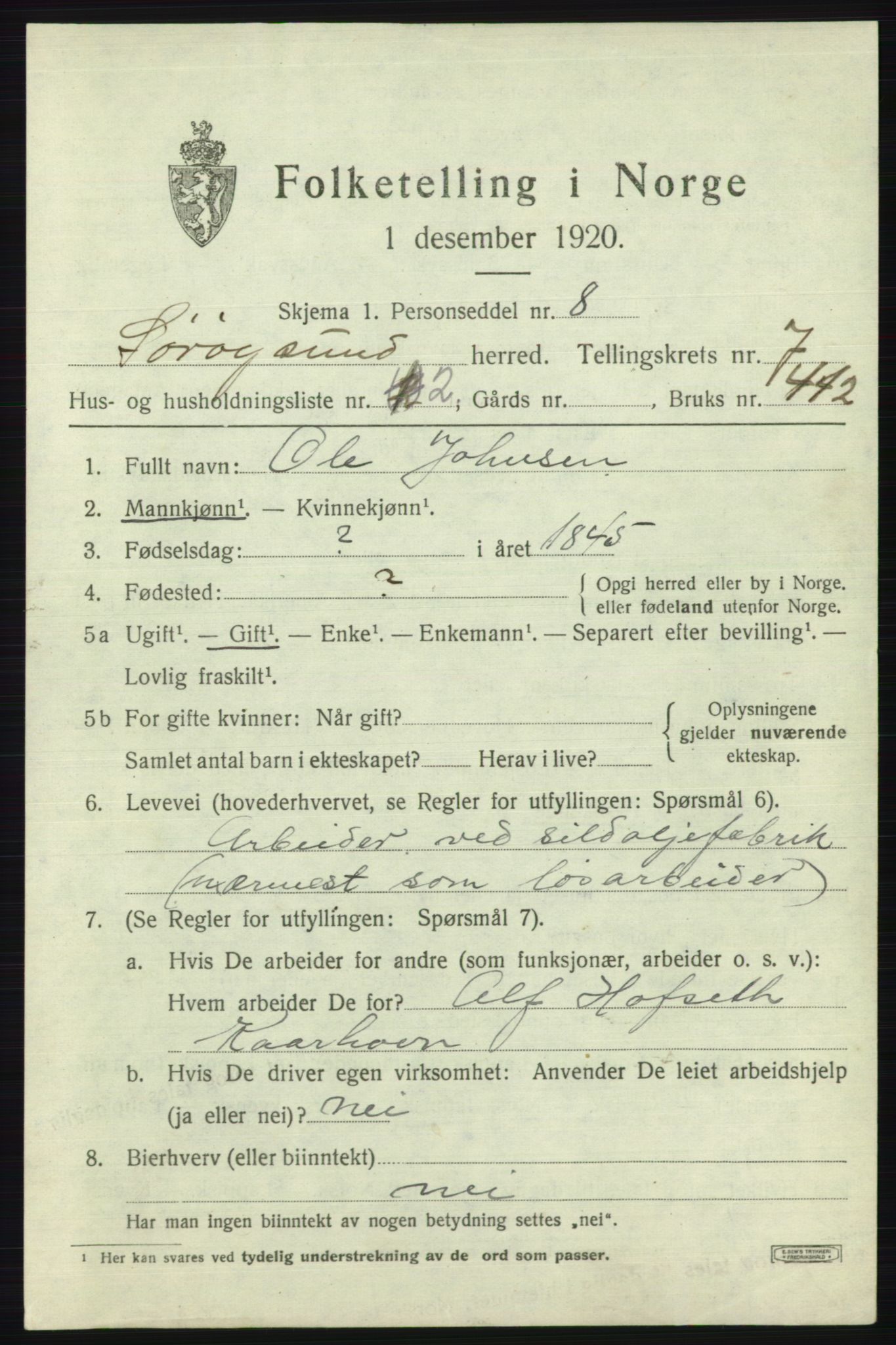 SATØ, 1920 census for Sørøysund rural district, 1920, p. 2810