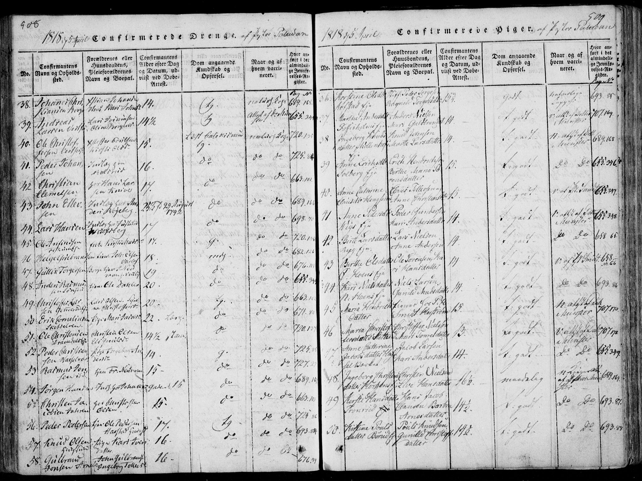 Eiker kirkebøker, AV/SAKO-A-4/F/Fa/L0011: Parish register (official) no. I 11, 1814-1827, p. 508-509